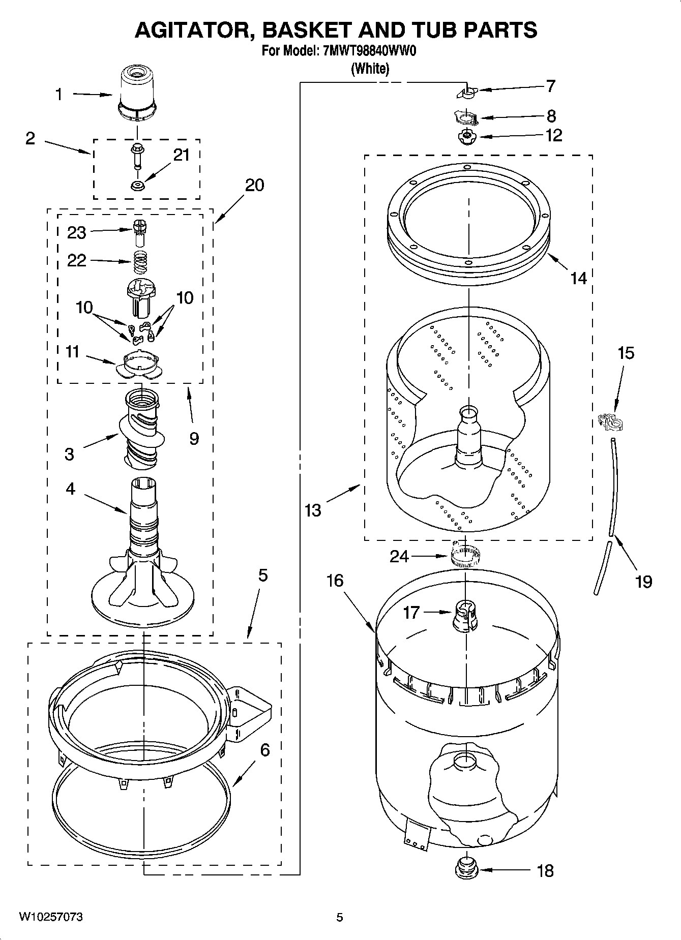 03 - AGITATOR, BASKET AND TUB PARTS