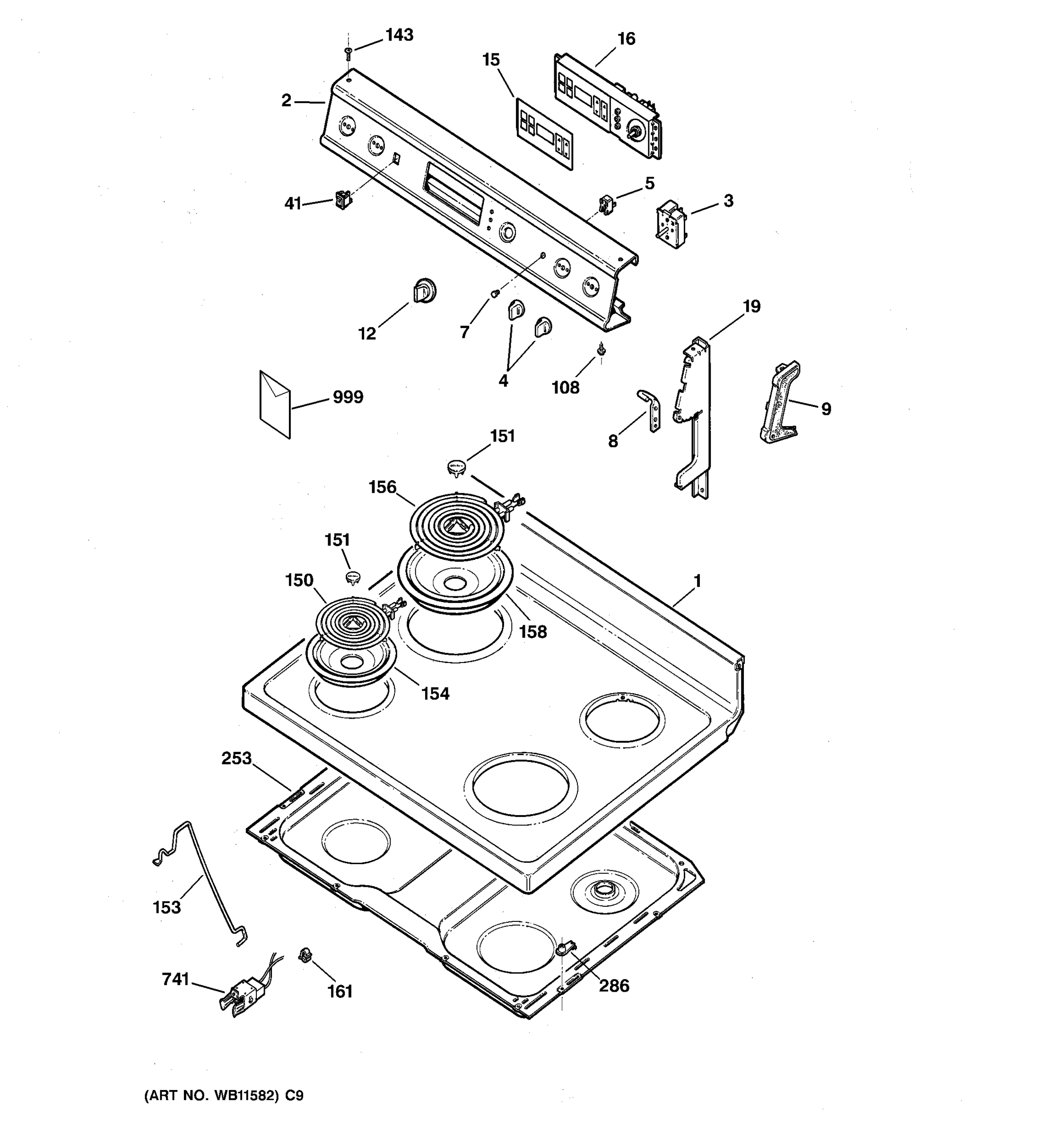 CONTROL PANEL & COOKTOP