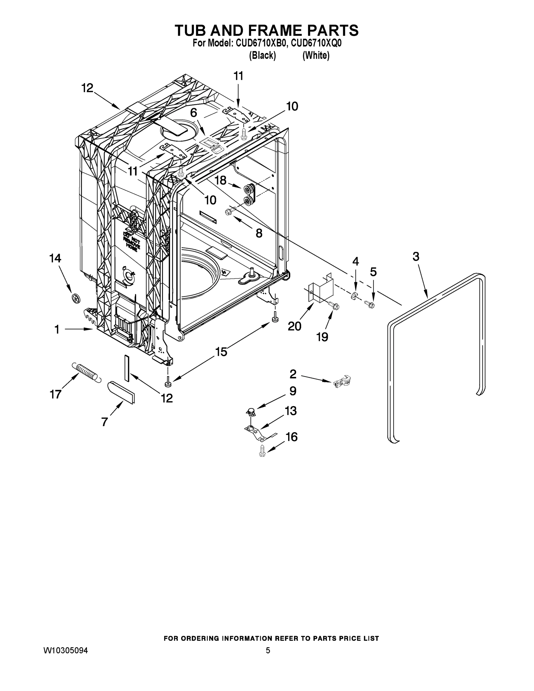 05 - TUB AND FRAME PARTS