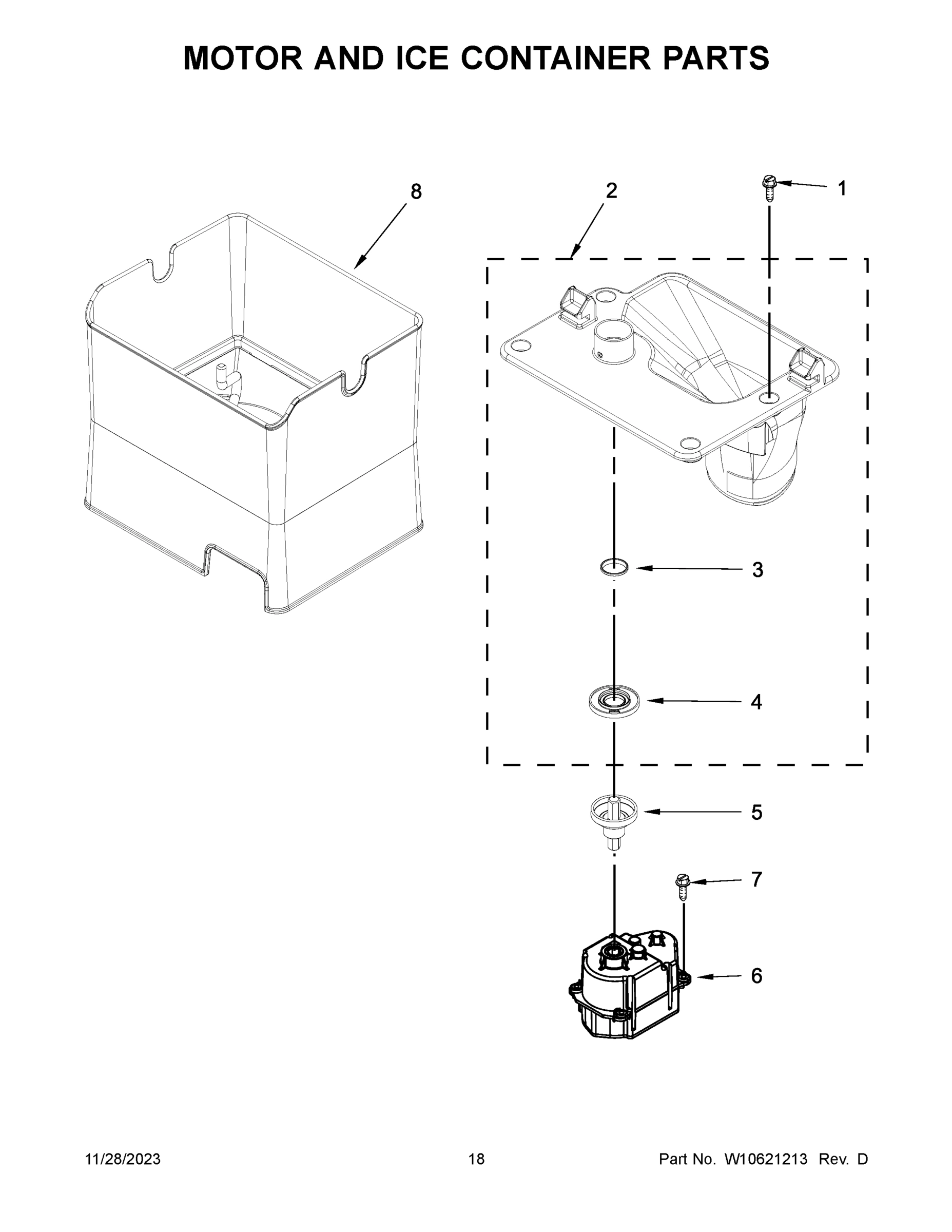 10 - MOTOR AND ICE CONTAINER PARTS