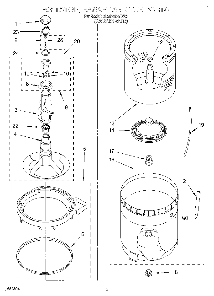 03 - AGITATOR, BASKET AND TUB