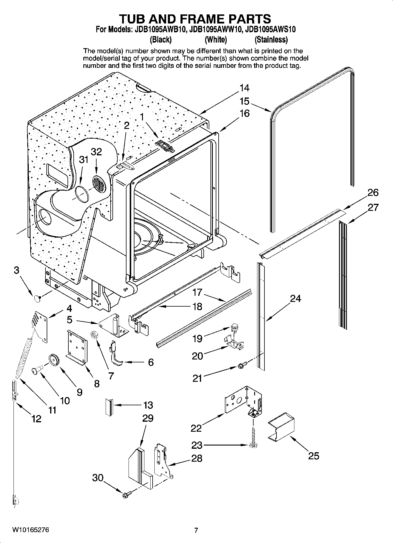 07 - TUB AND FRAME PARTS