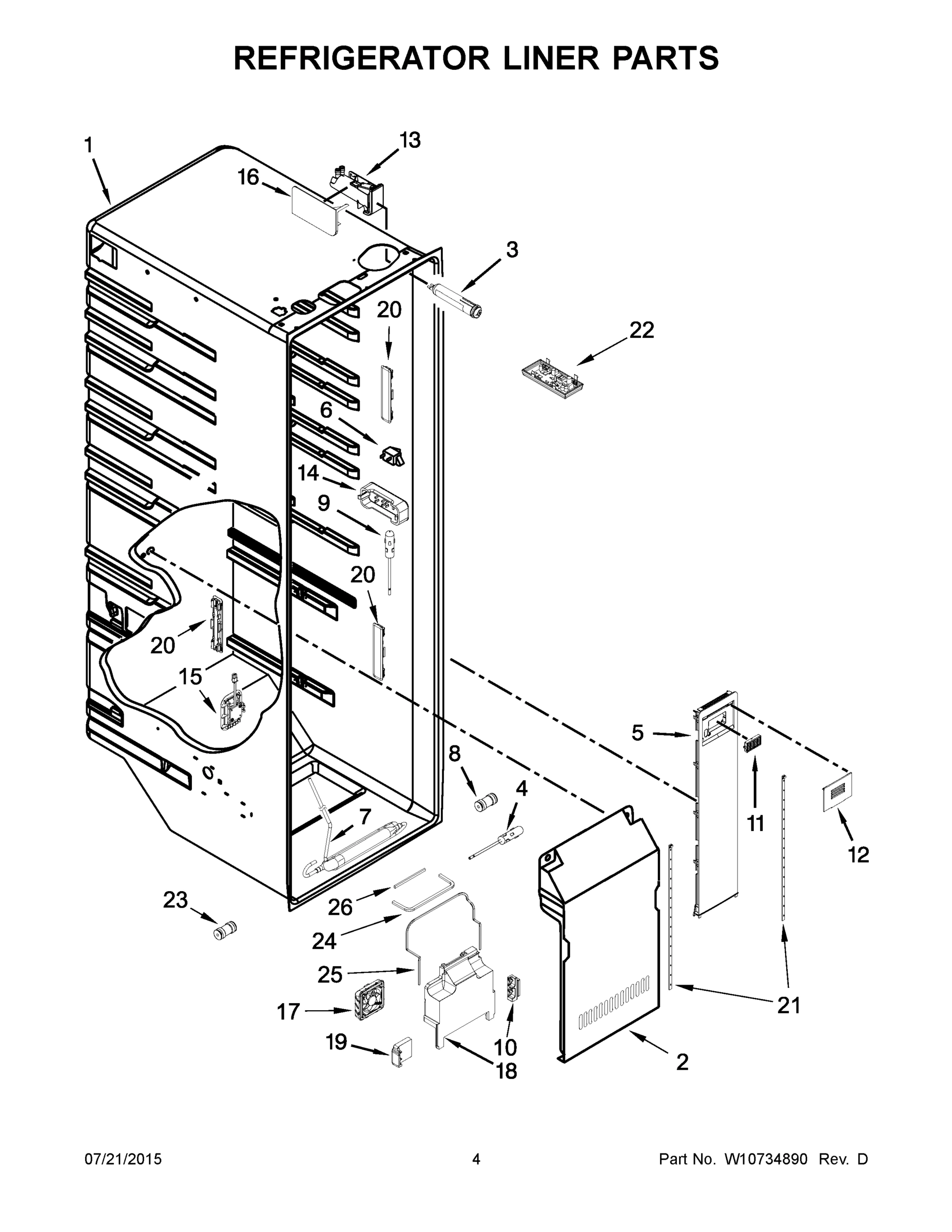 03 - REFRIGERATOR LINER PARTS