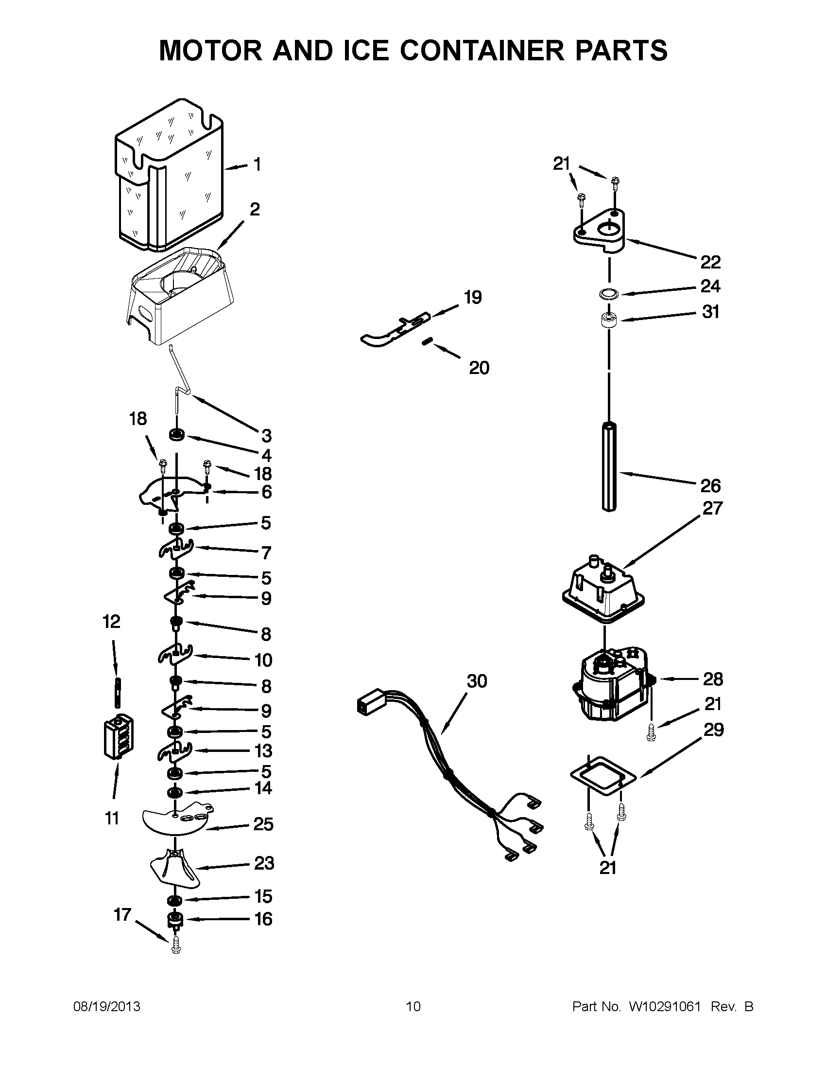 06 - MOTOR AND ICE CONTAINER PARTS