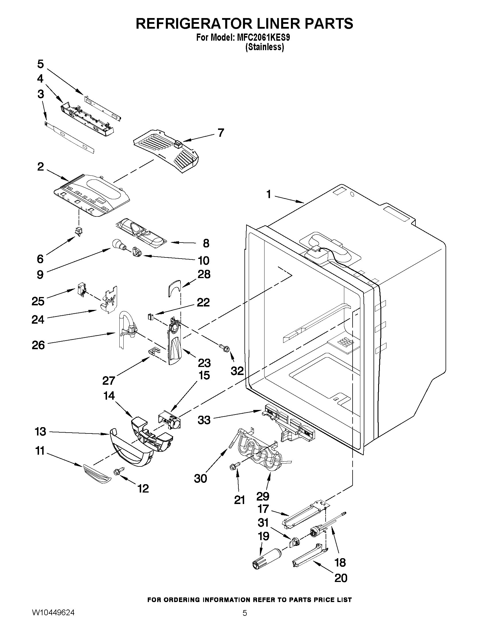 03 - REFRIGERATOR LINER PARTS