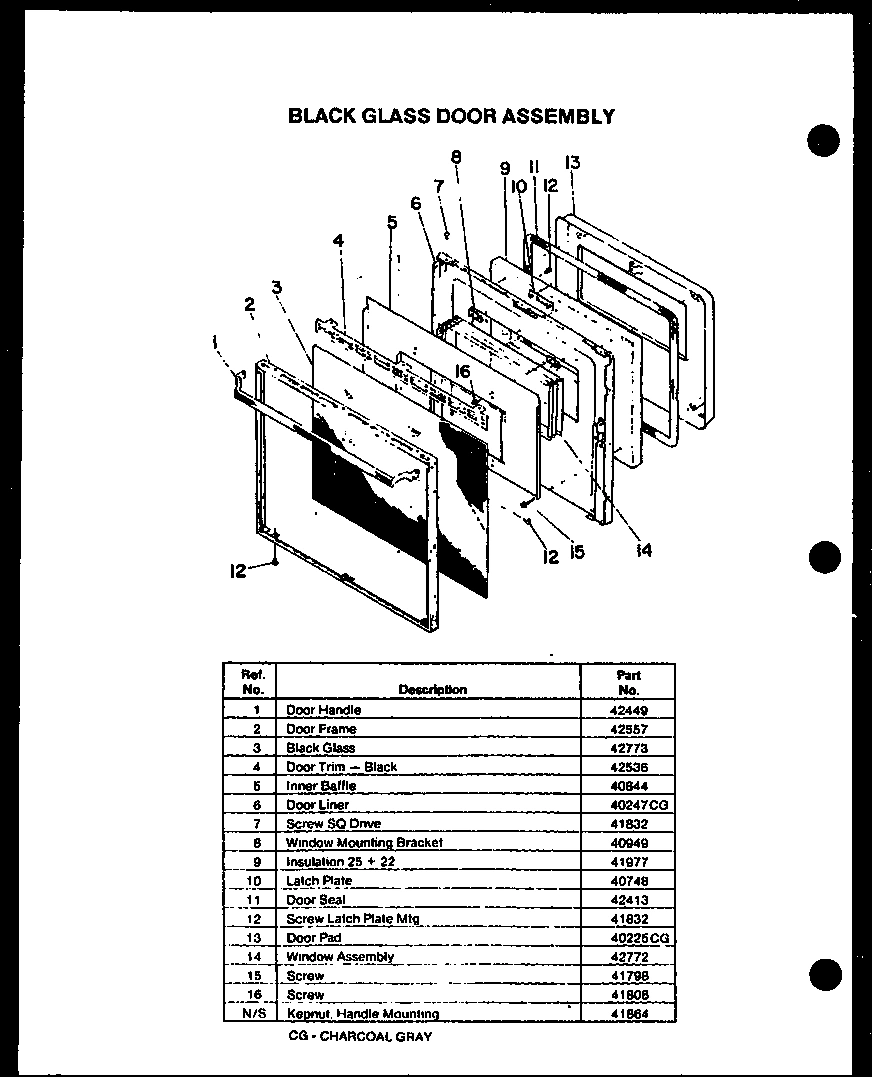 01 - BLACK GLASS DOOR ASSY