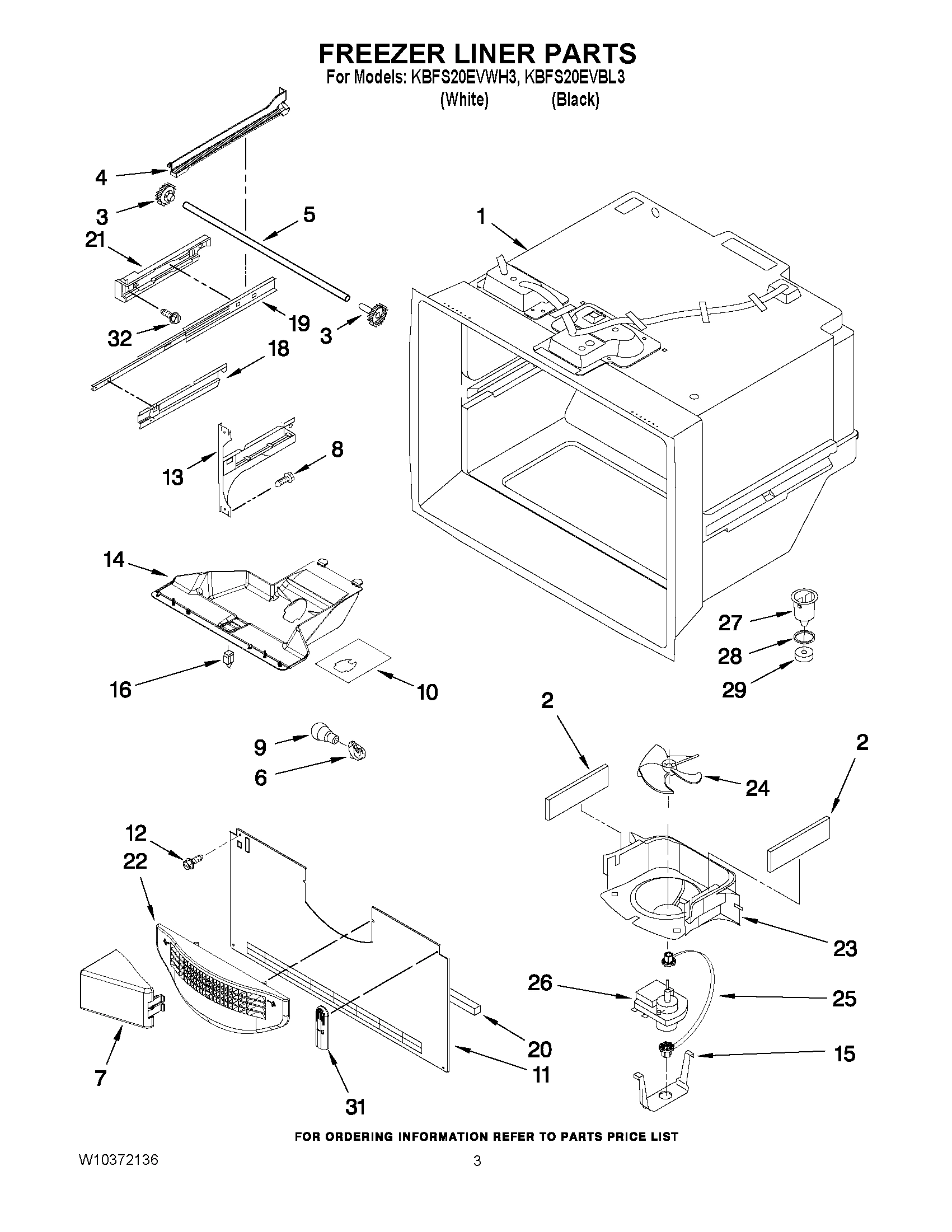 02 - FREEZER LINER PARTS