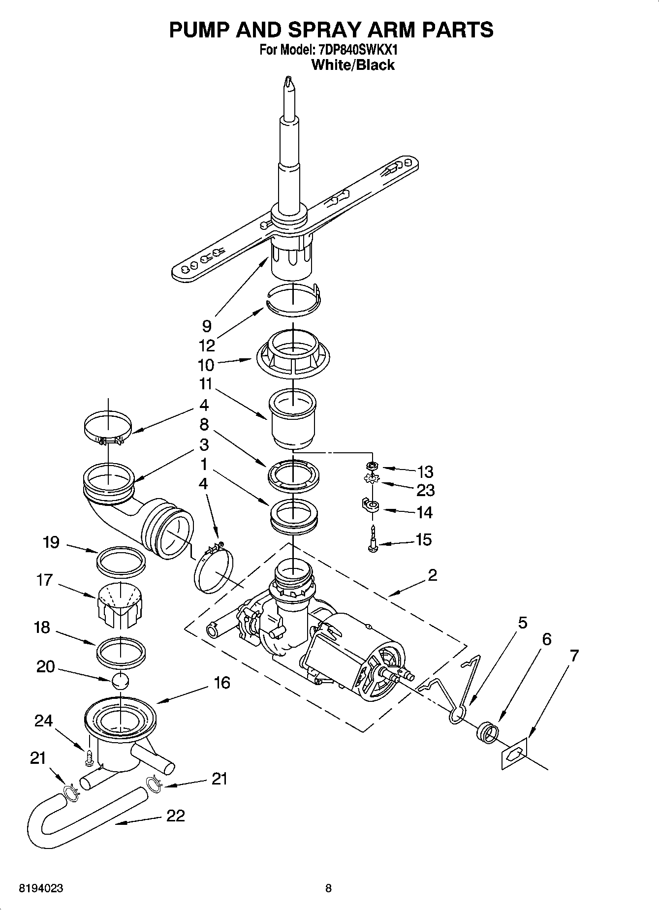 06 - PUMP AND SPRAY ARM PARTS