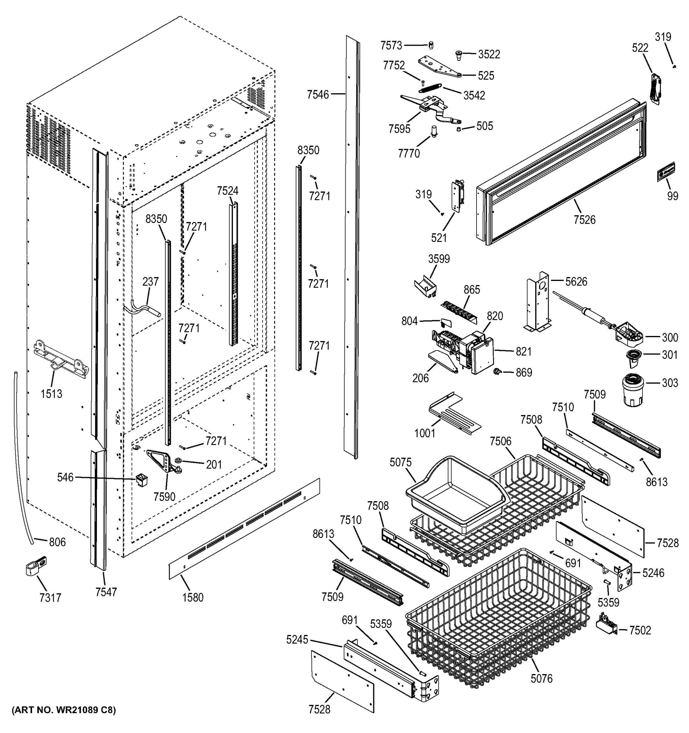 FREEZER SECTION, TRIM & COMPONENTS