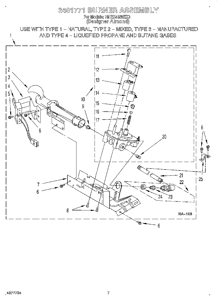 04 - 3401771 BURNER ASSEMBLY