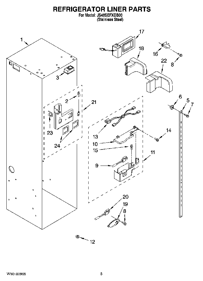 04 - REFRIGERATOR LINER PARTS