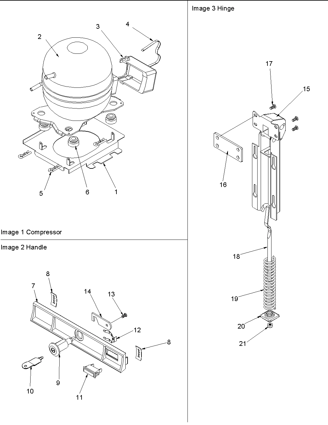 01 - Compressor, Hinge & Lock