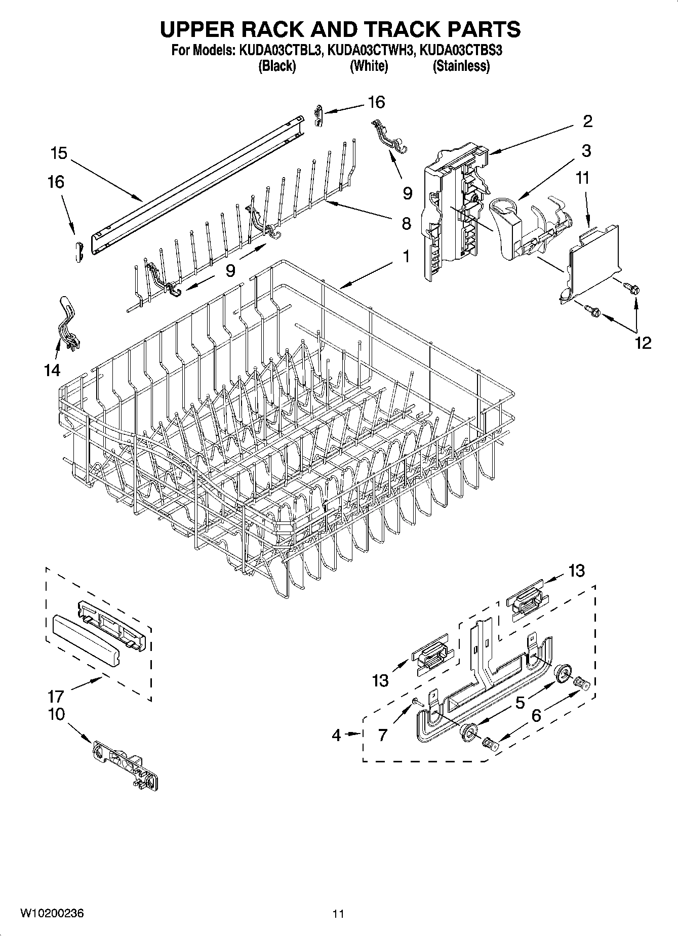09 - UPPER RACK AND TRACK PARTS