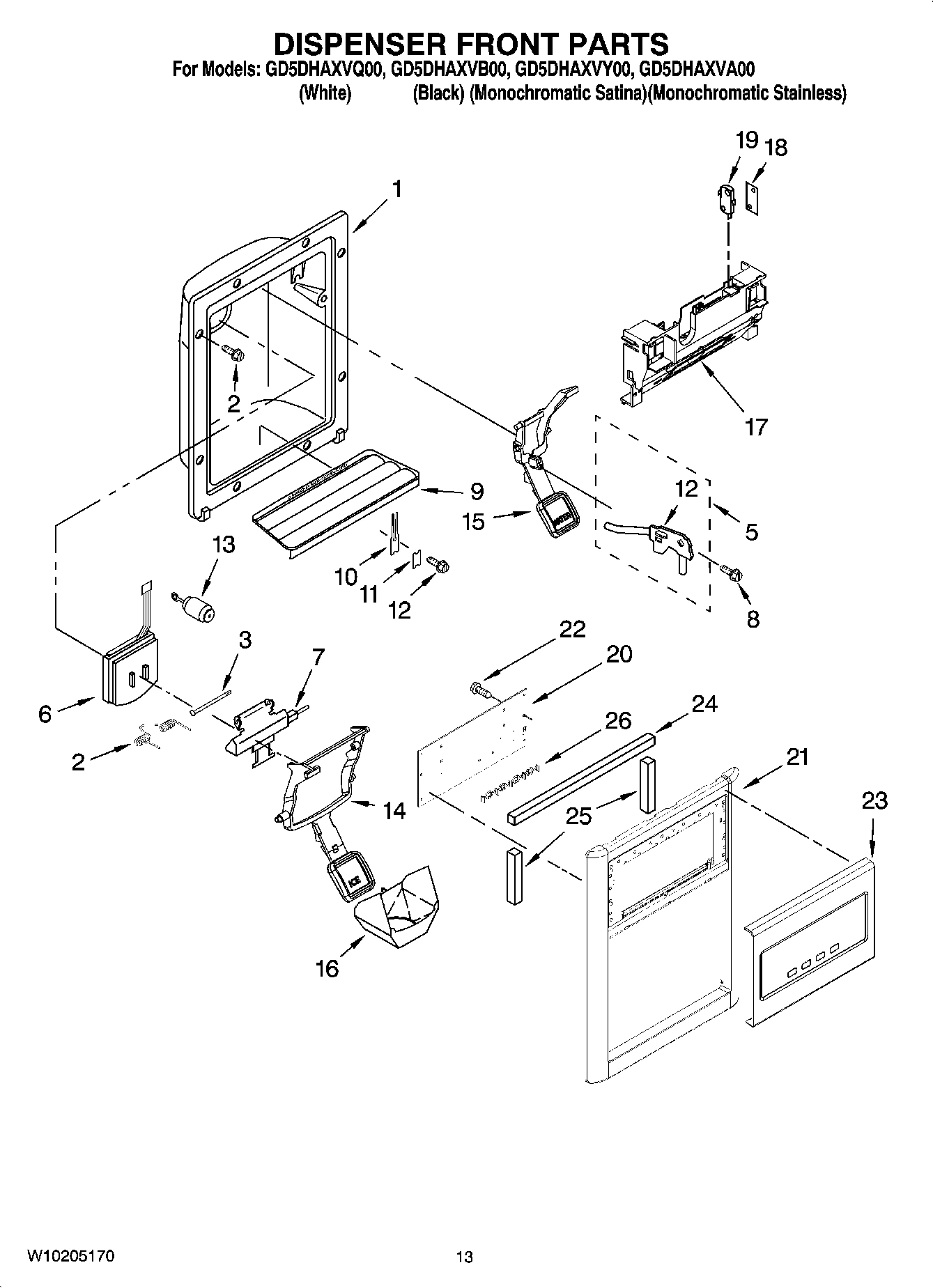 08 - DISPENSER FRONT PARTS
