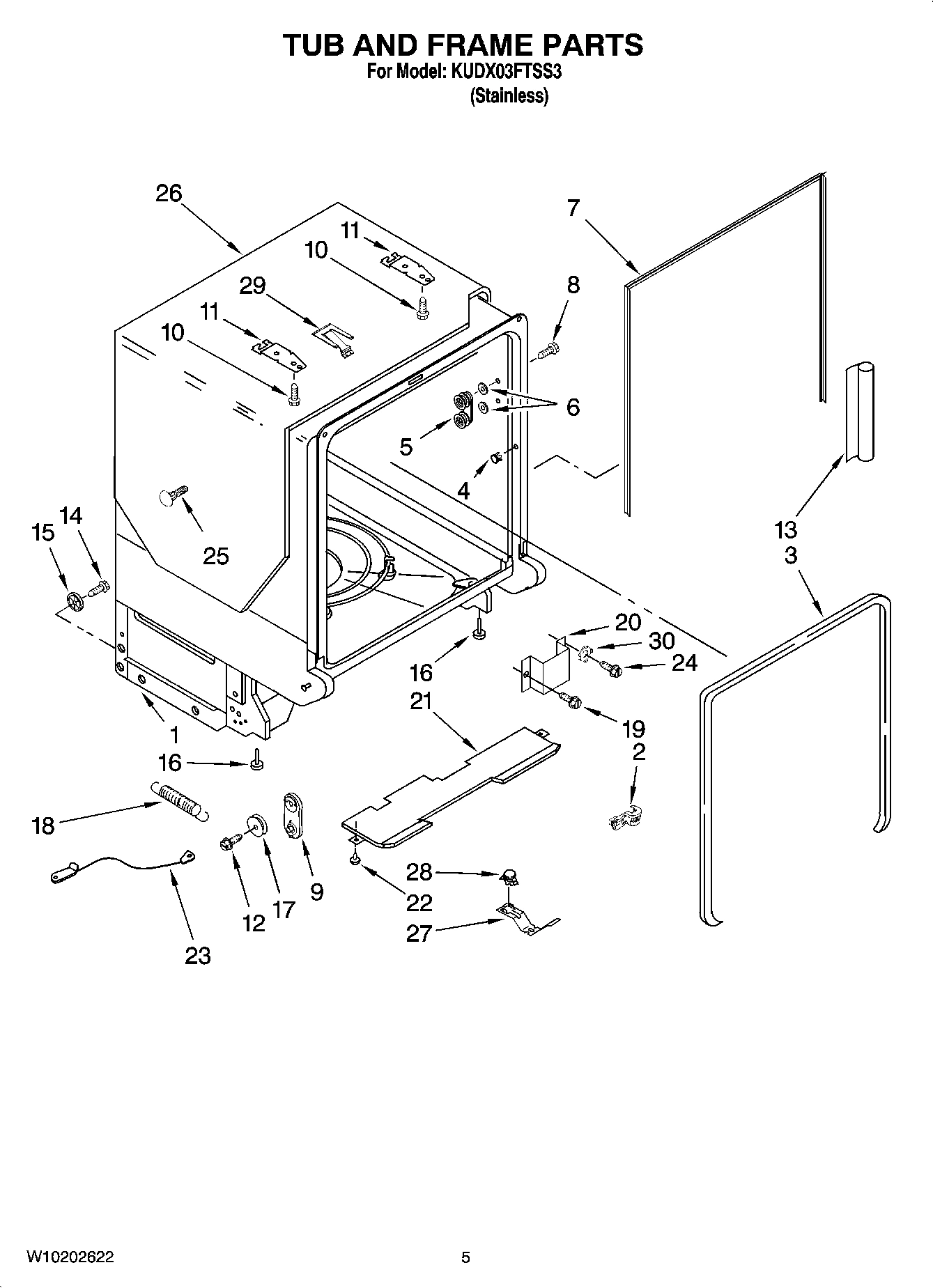 05 - TUB AND FRAME PARTS