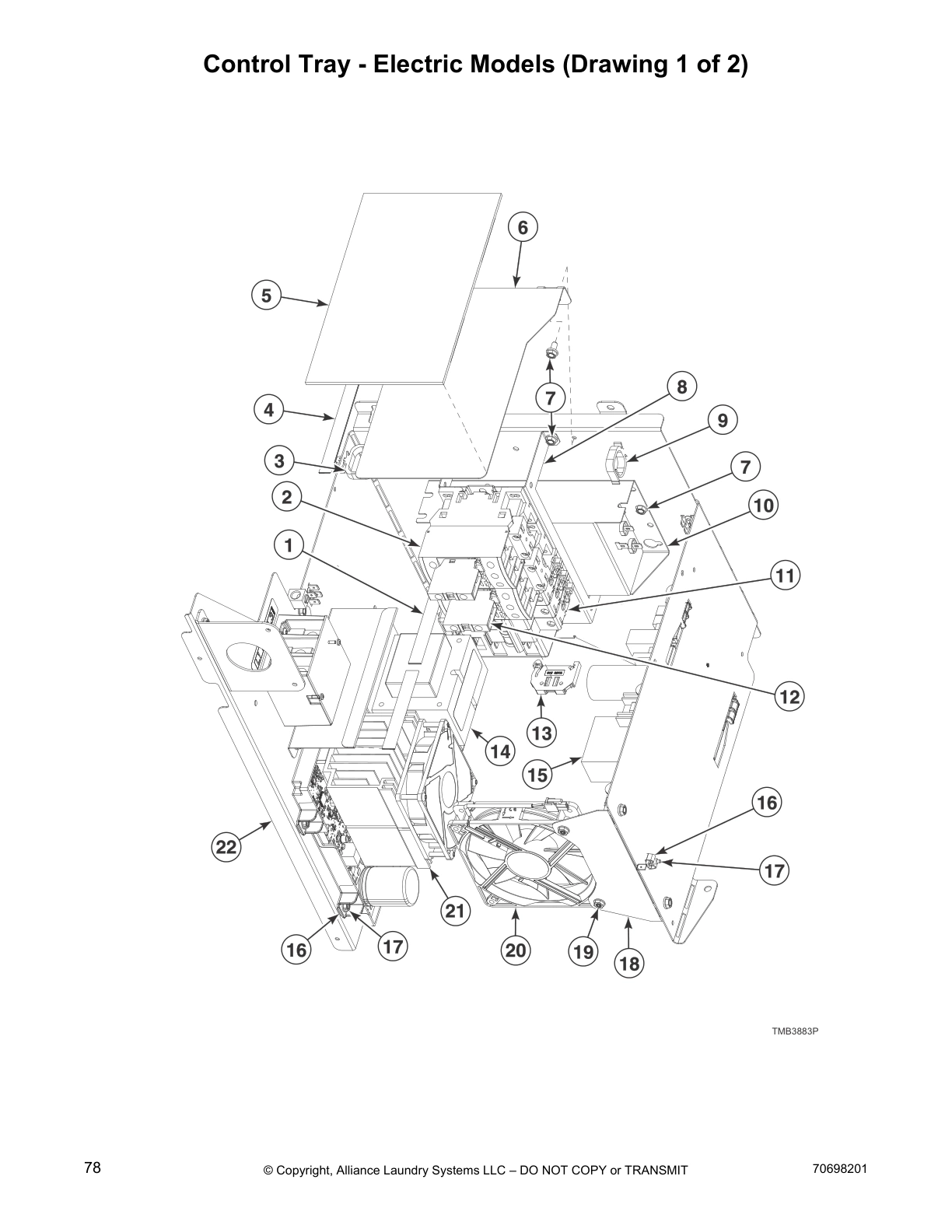 Control Tray - Electric Models (Drawing 1 of 2)