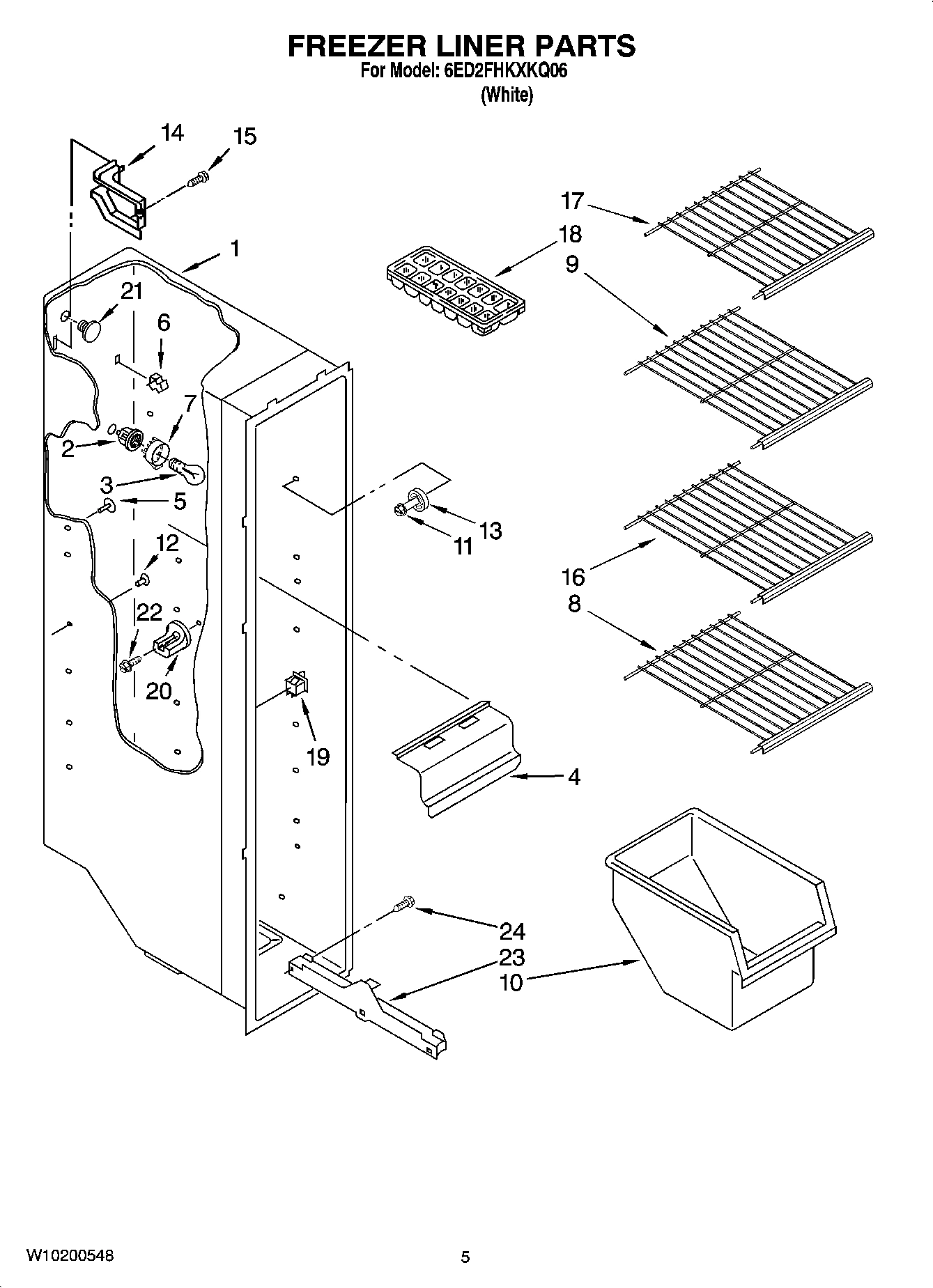 04 - FREEZER LINER PARTS