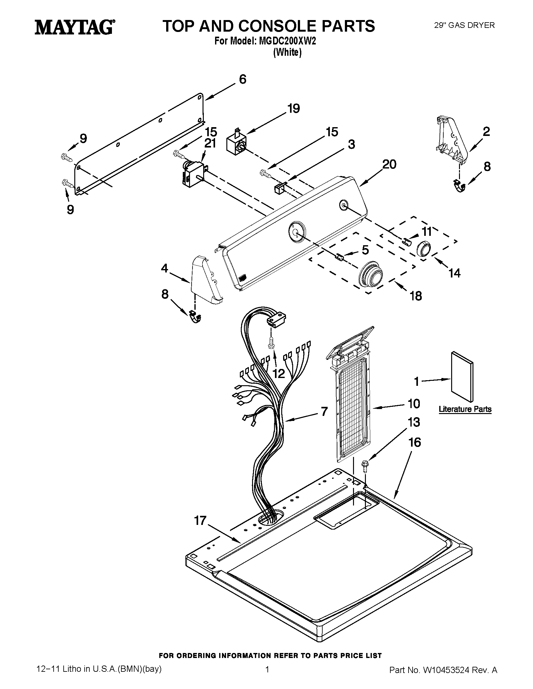 01 - TOP AND CONSOLE PARTS