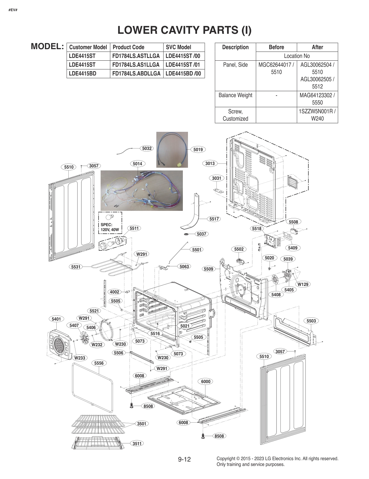 LOWER CAVITY PARTS