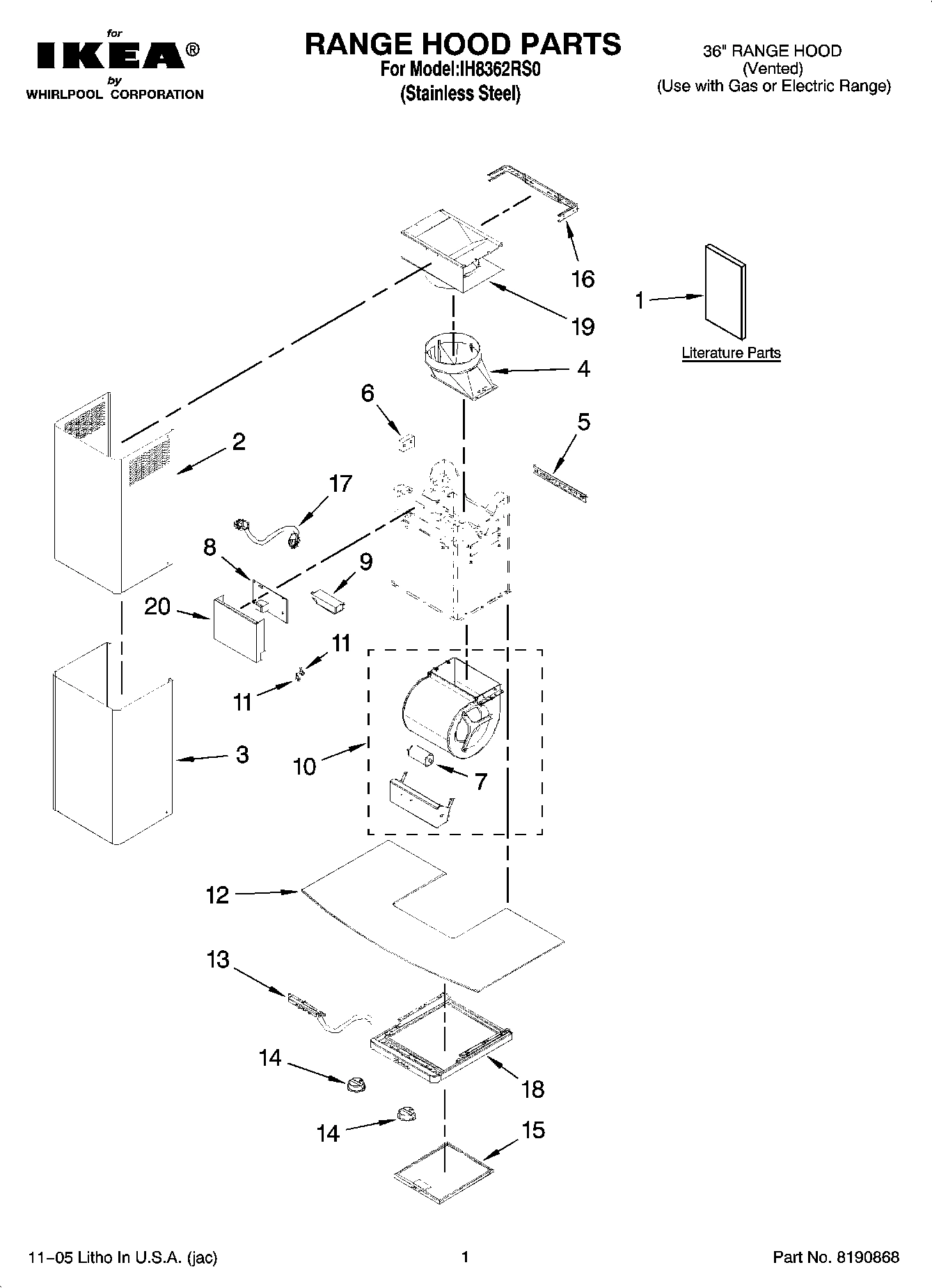 01 - RANGE HOOD PARTS