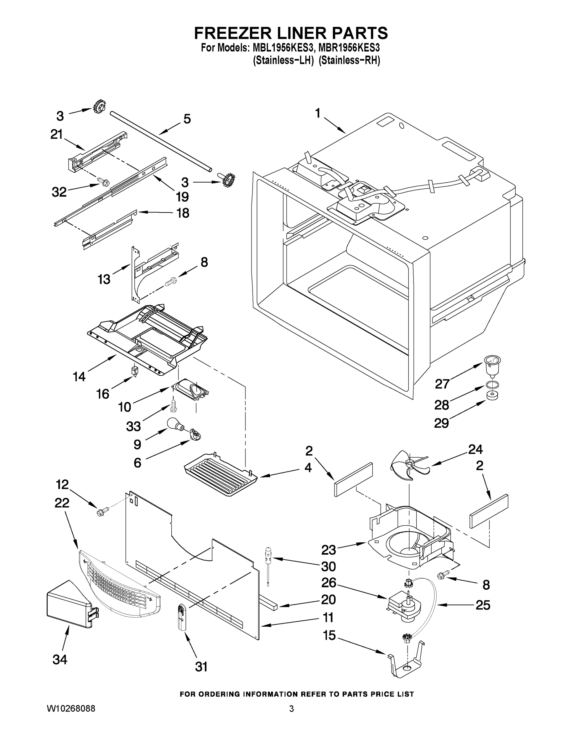 02 - FREEZER LINER PARTS