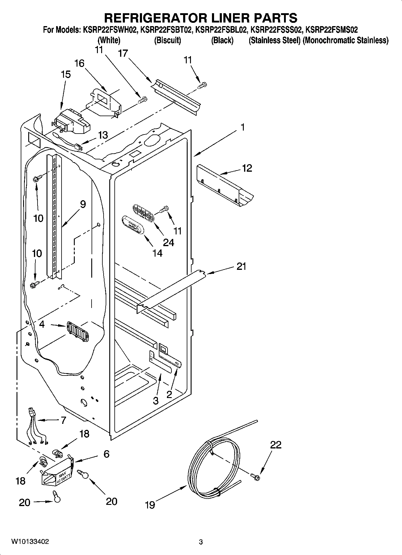 02 - REFRIGERATOR LINER PARTS