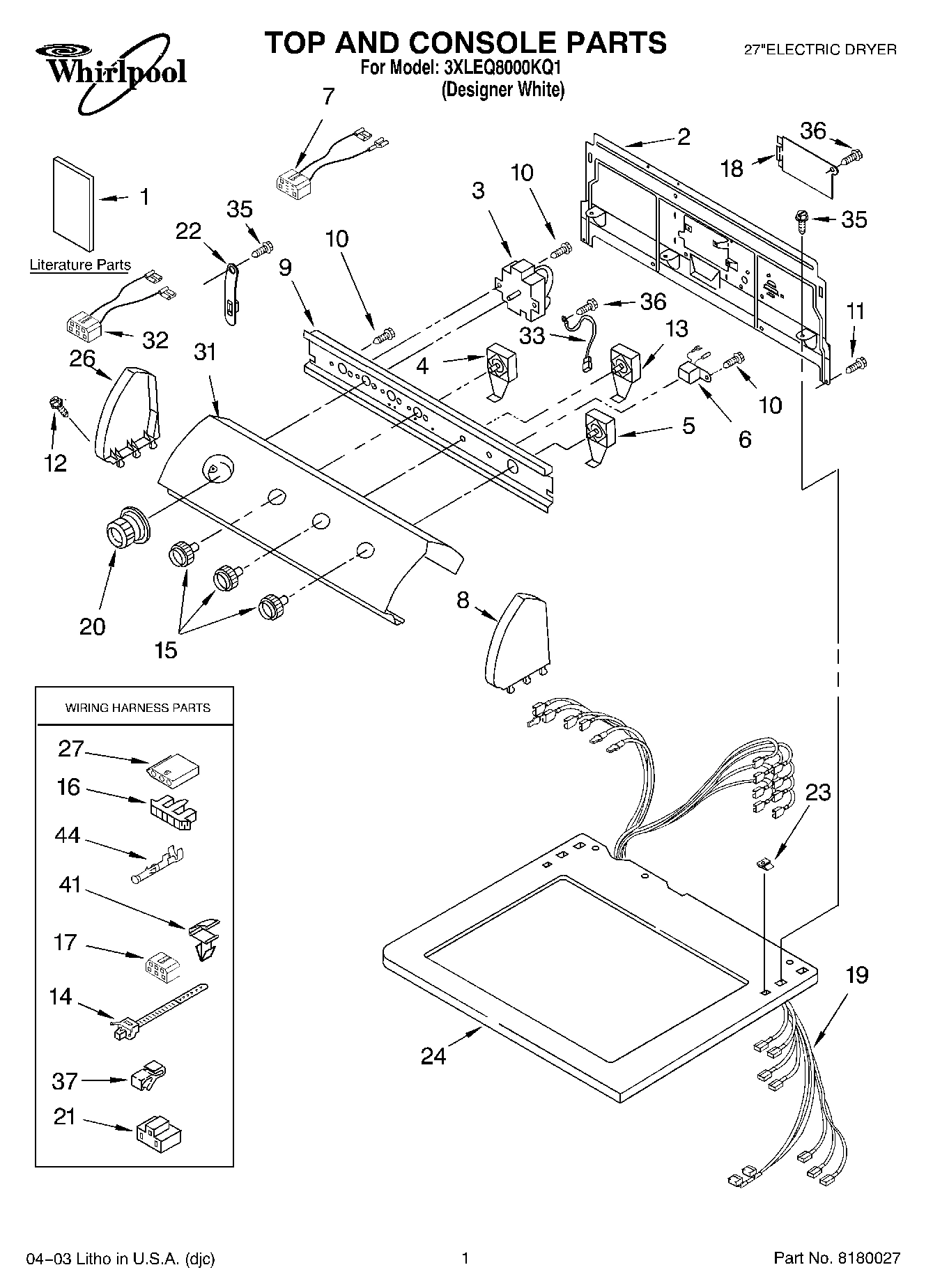 01 - TOP AND CONSOLE PARTS