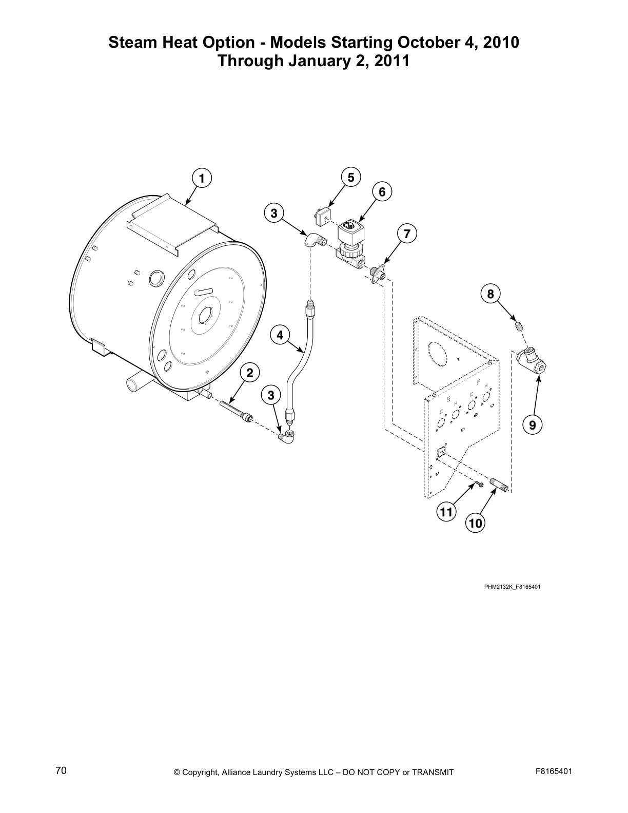 Steam Heat Option - Models Starting October 4, 2010 
Through January 2, 2011