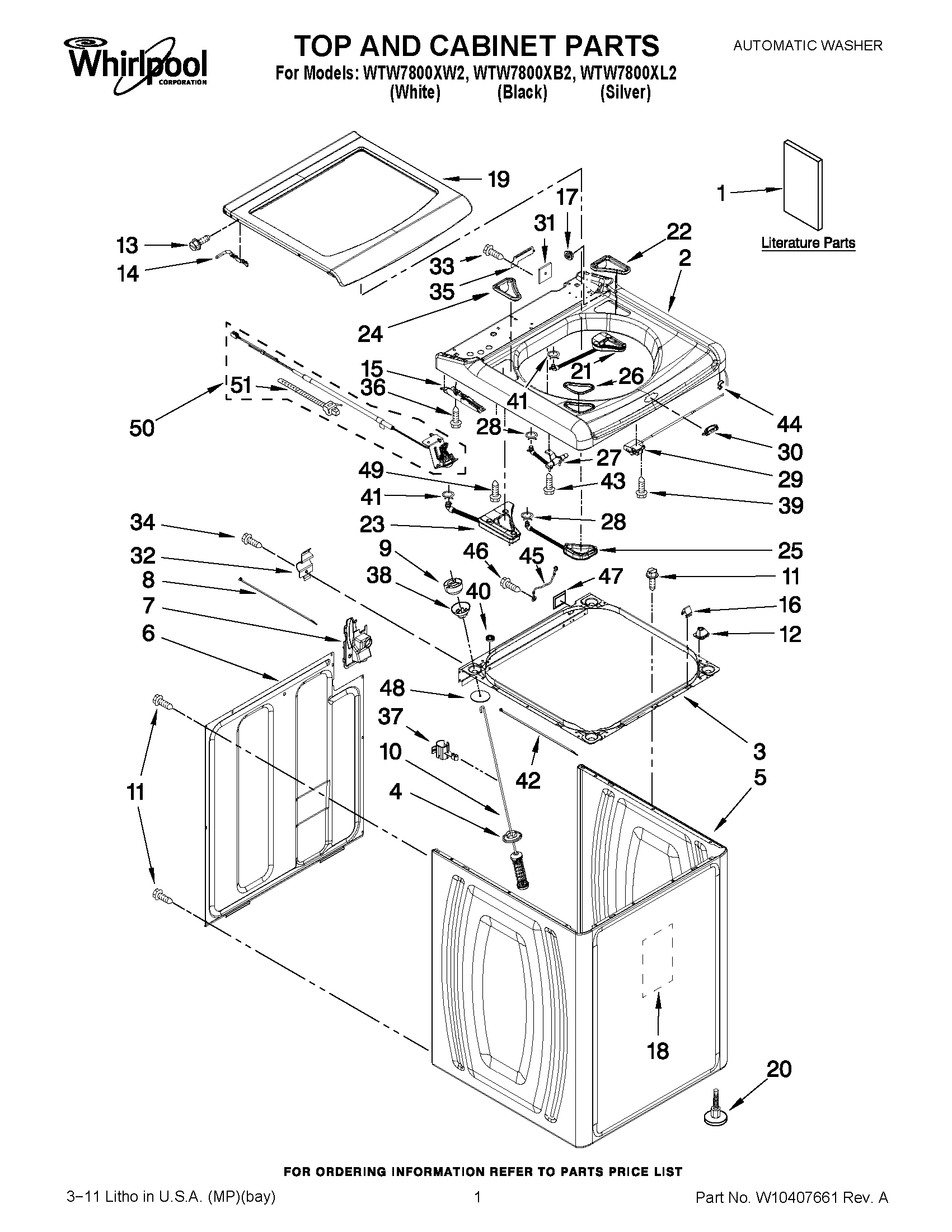 01 - TOP AND CABINET PARTS