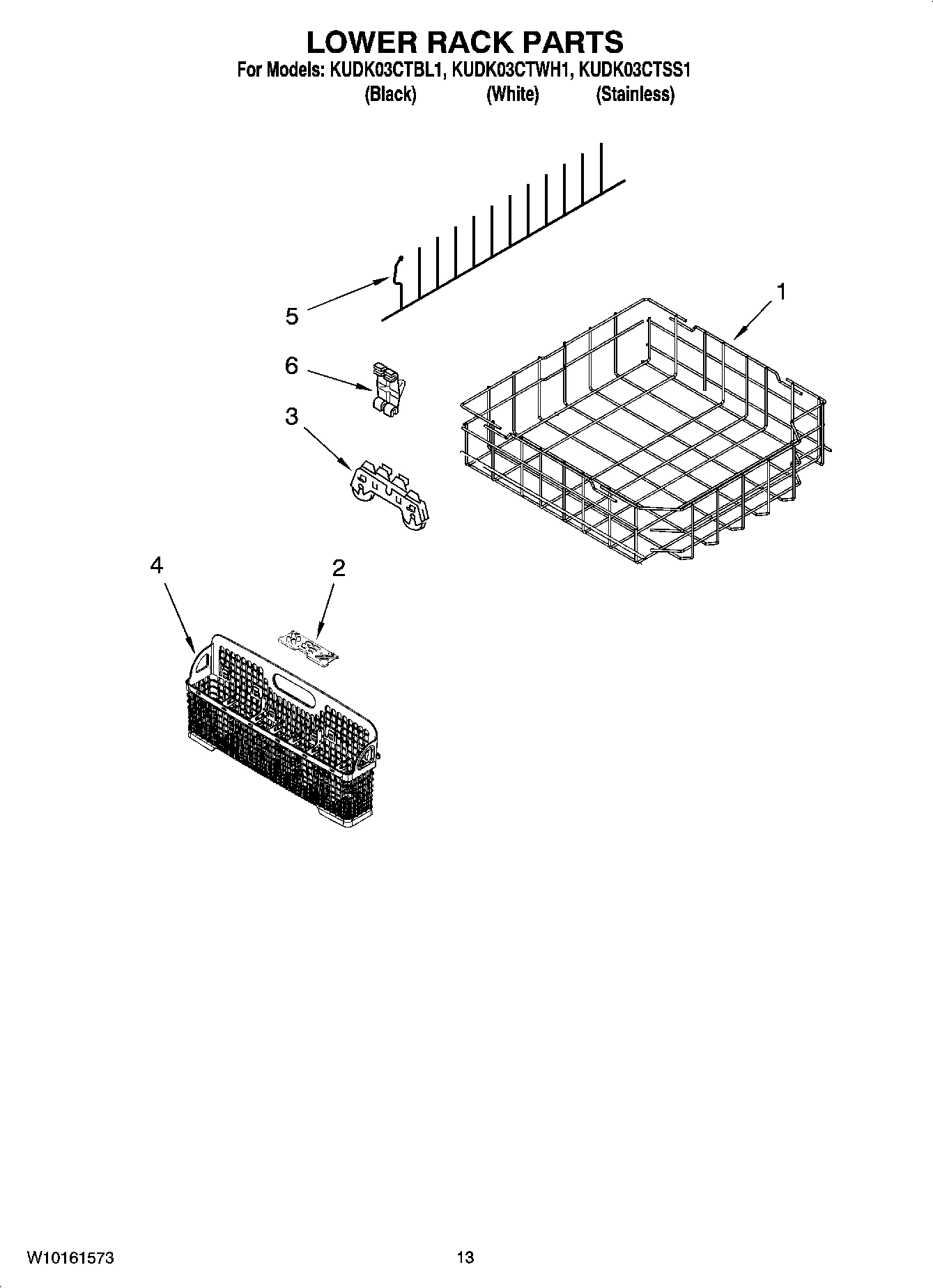 11 - LOWER RACK PARTS, OPTIONAL PARTS (NOT INCLUDED)