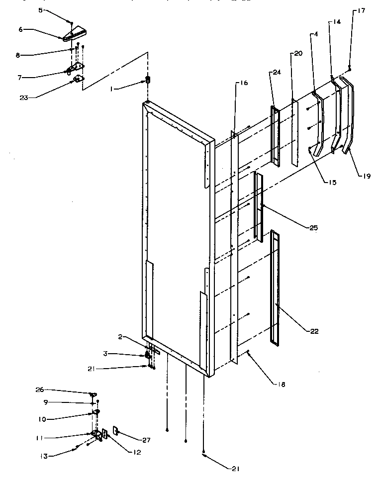 13 - REF DOOR HINGE AND TRIM PARTS