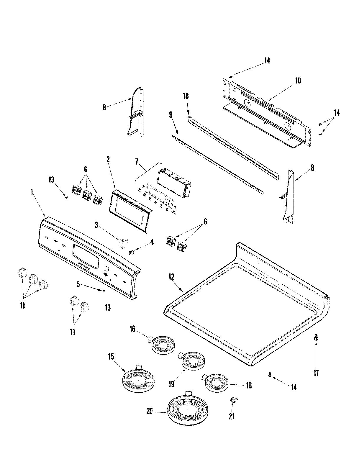 02 - CONTROL PANEL/TOP ASSEMBLY