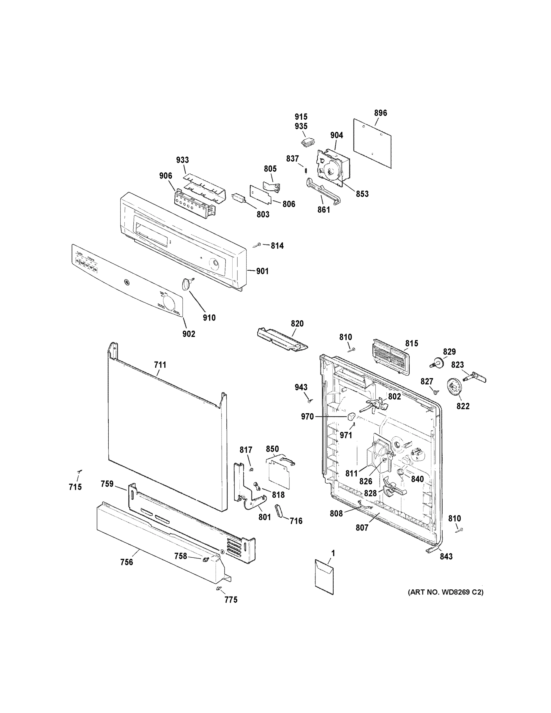 ESCUTCHEON & DOOR ASSEMBLY