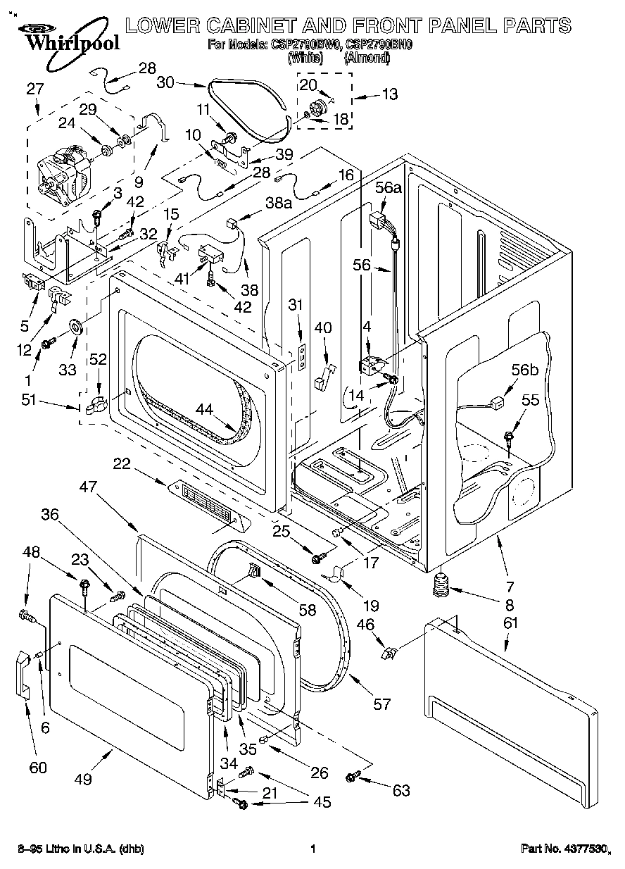 01 - LOWER CABINET AND FRONT PANEL