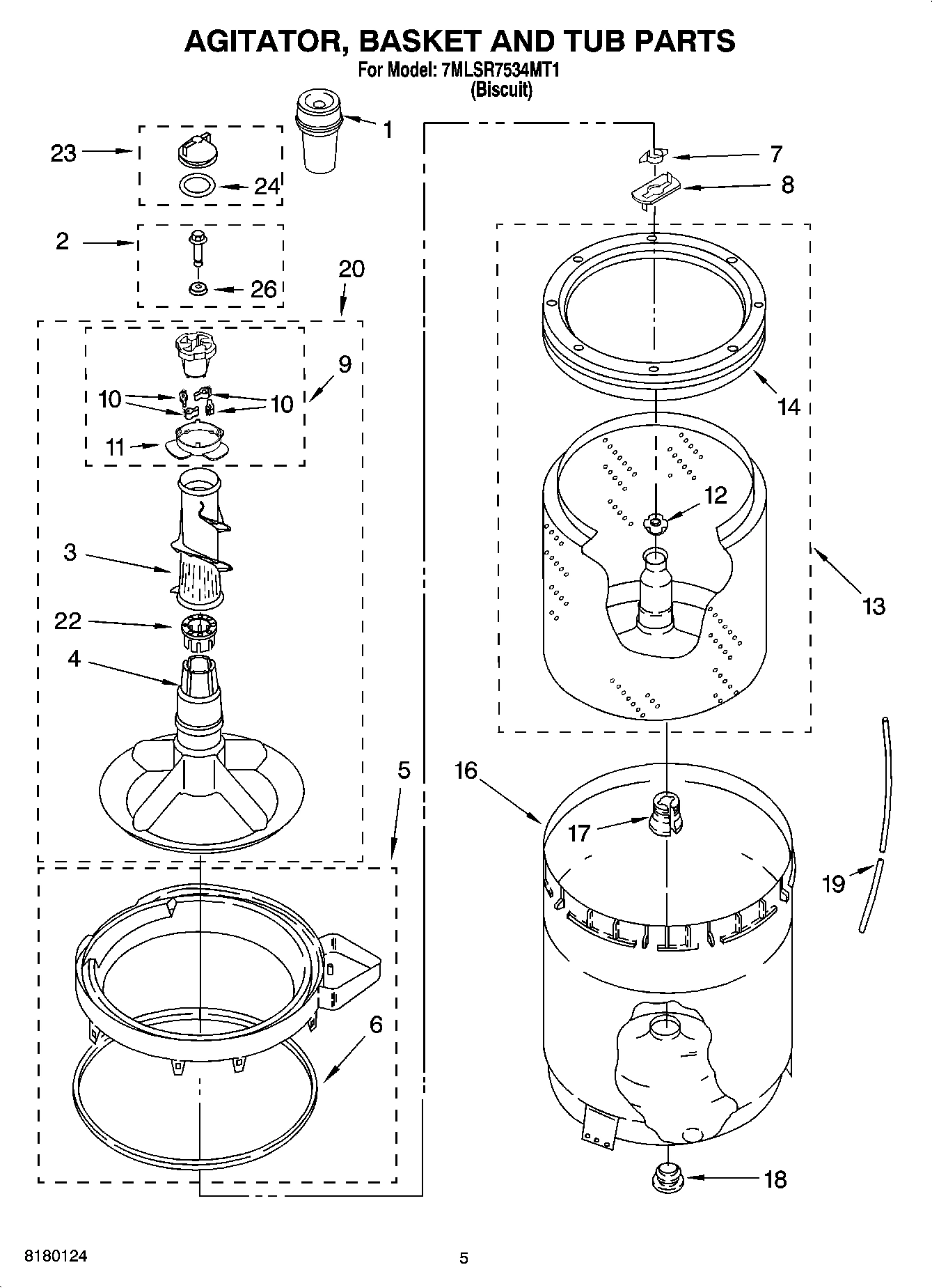 03 - AGITATOR, BASKET AND TUB PARTS
