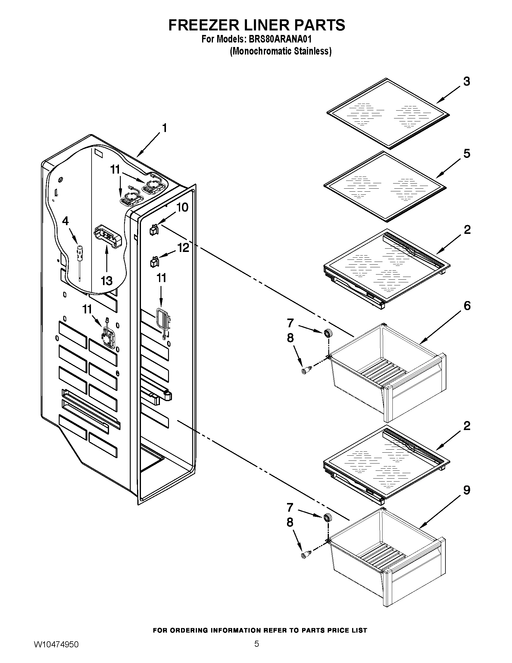 04 - FREEZER LINER PARTS