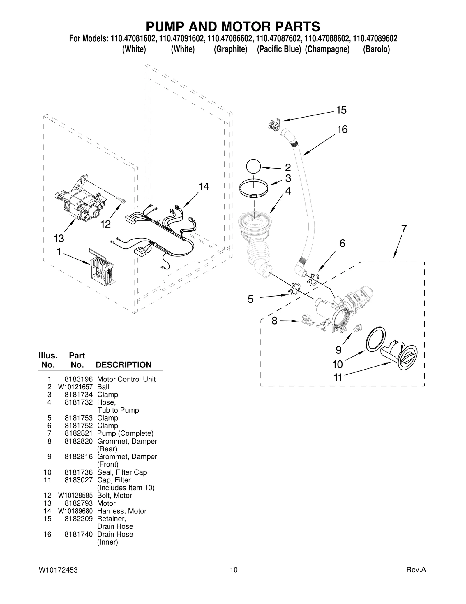 PUMP AND MOTOR PARTS