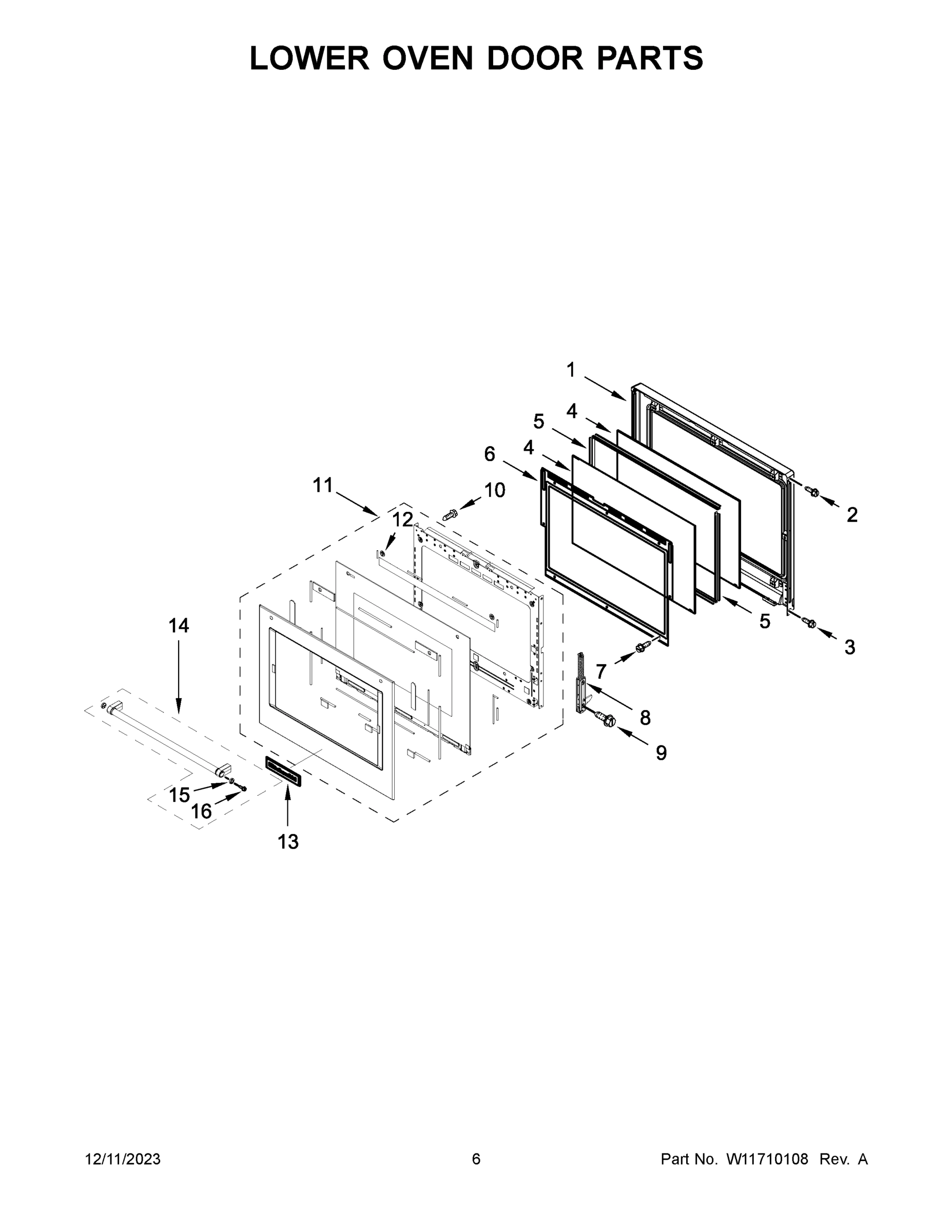 04 - LOWER OVEN DOOR PARTS