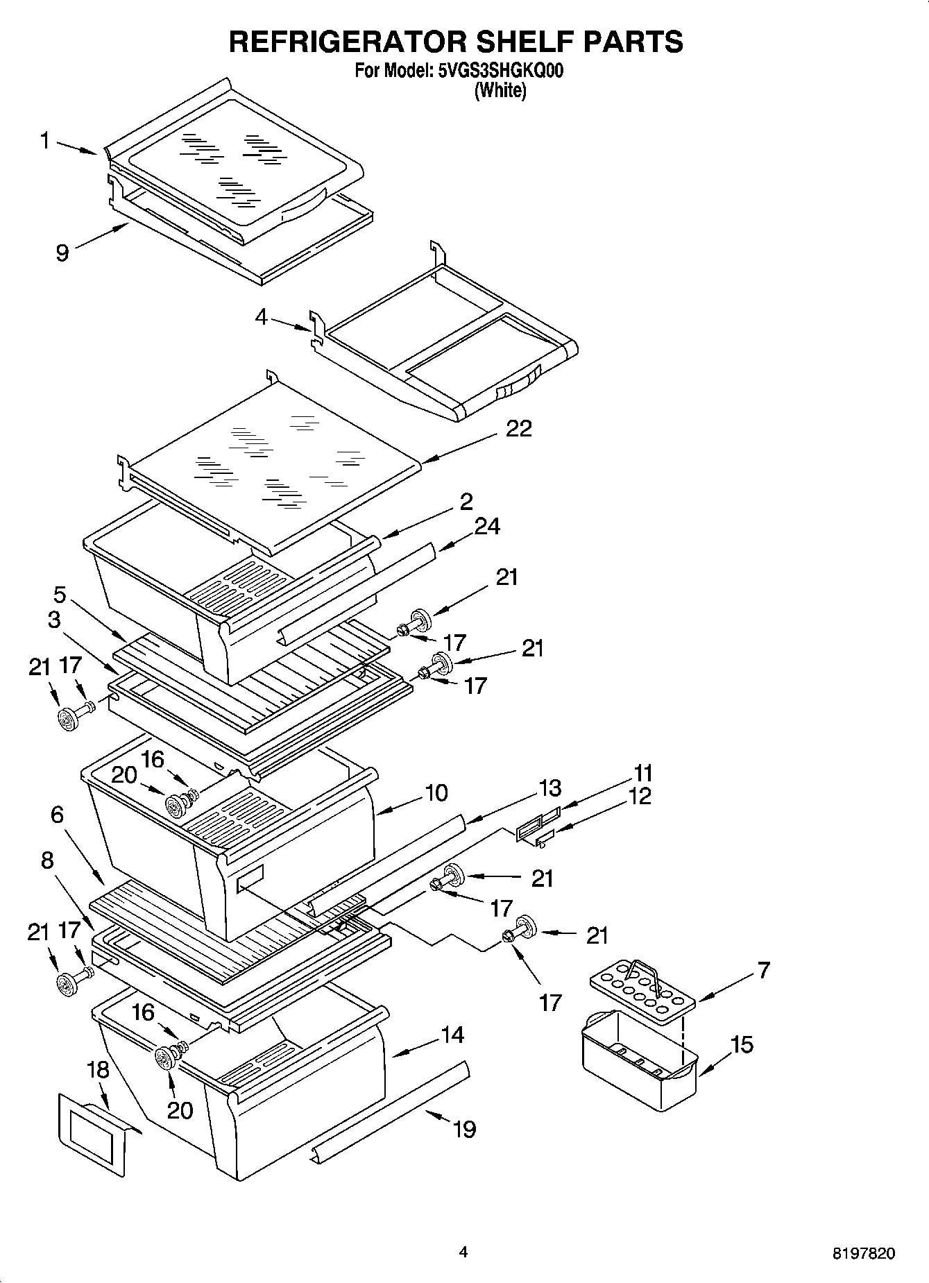 03 - REFRIGERATOR SHELF PARTS