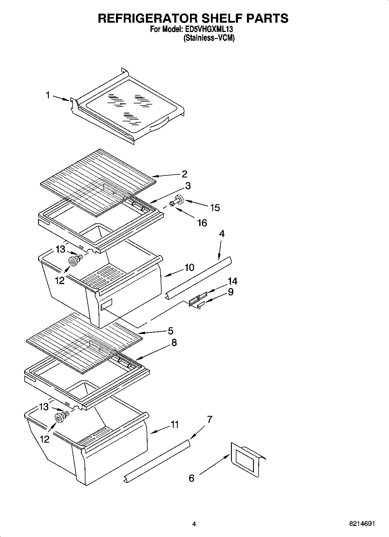 03 - REFRIGERATOR SHELF PARTS