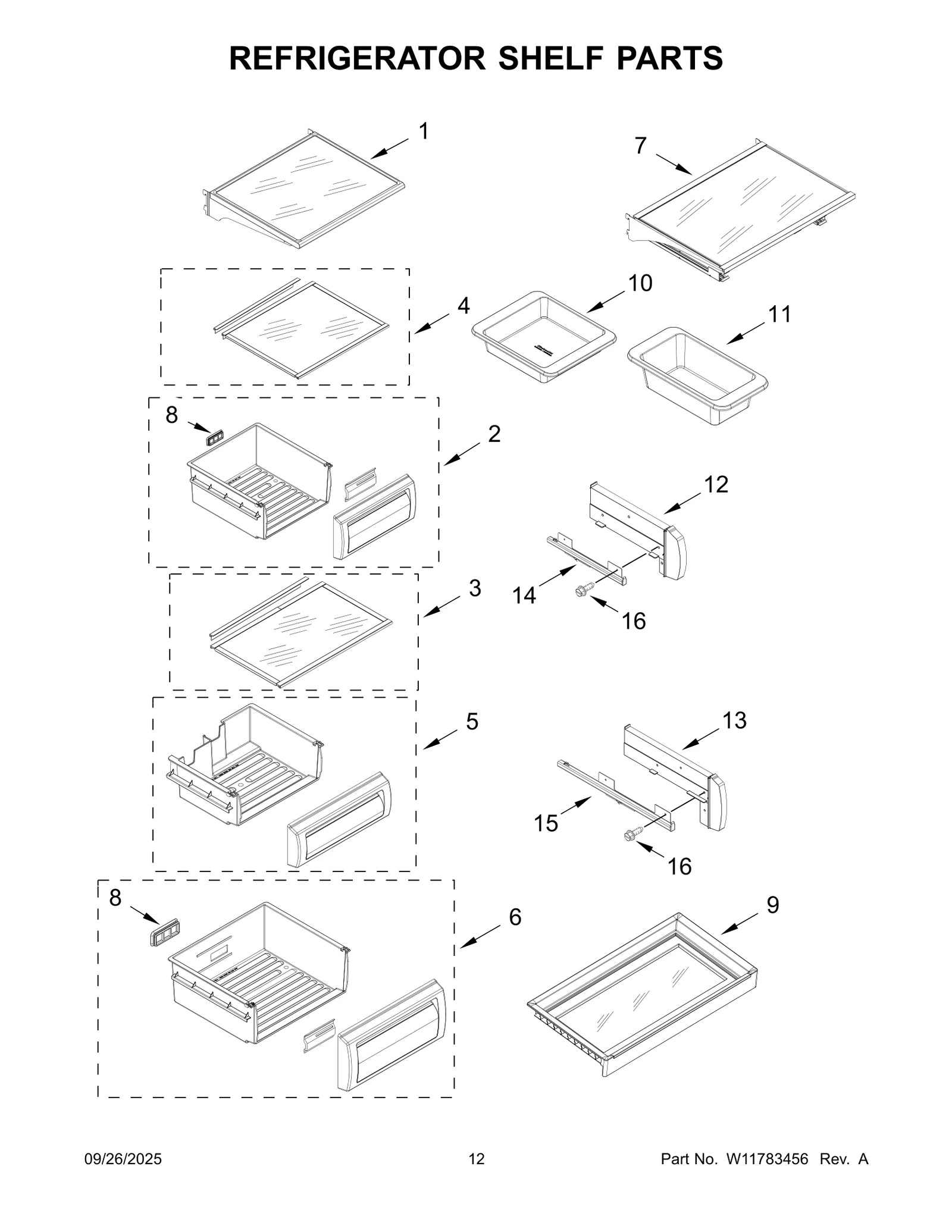 REFRIGERATOR SHELF PARTS