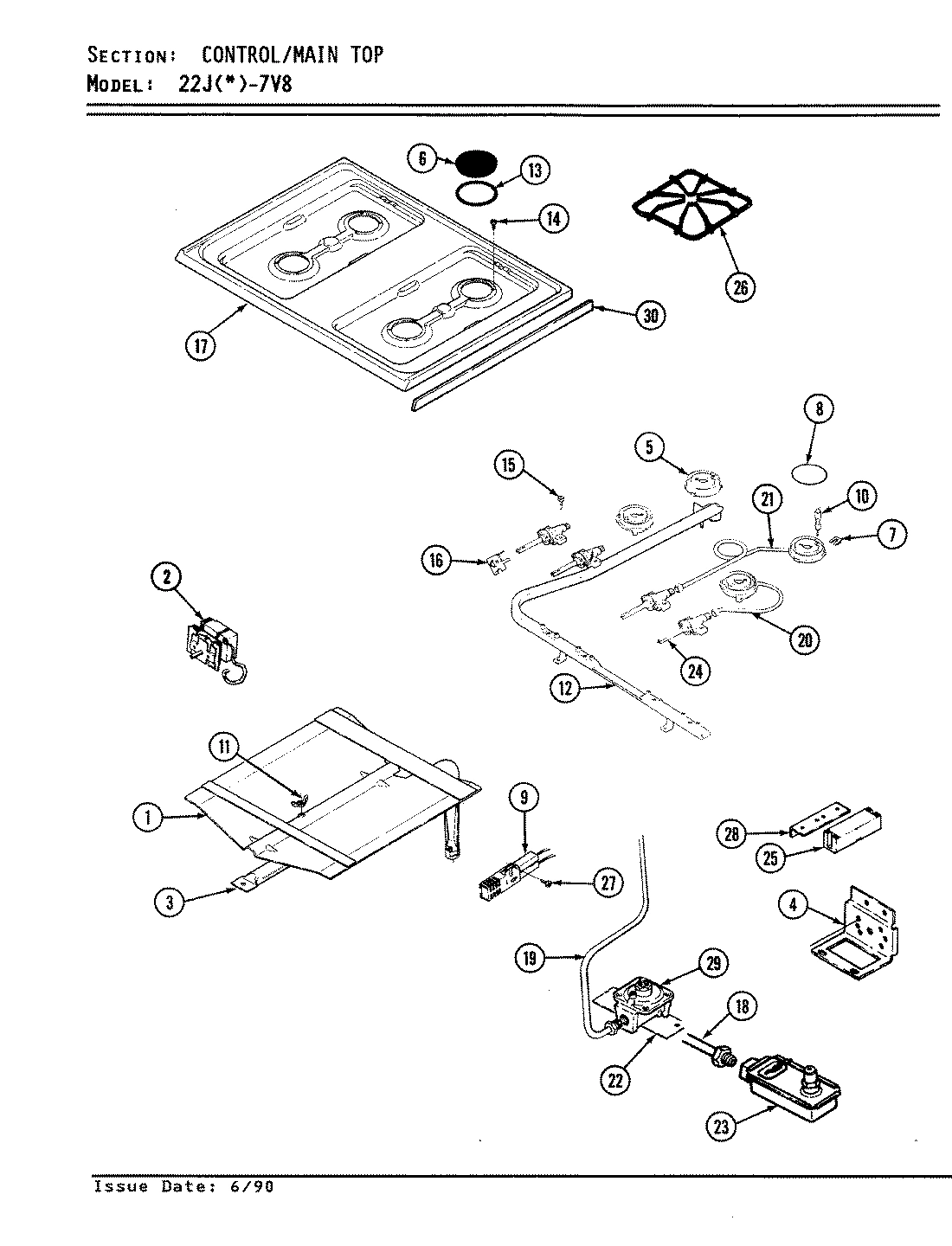 06 - TOP ASSEMBLY/GAS CONTROLS