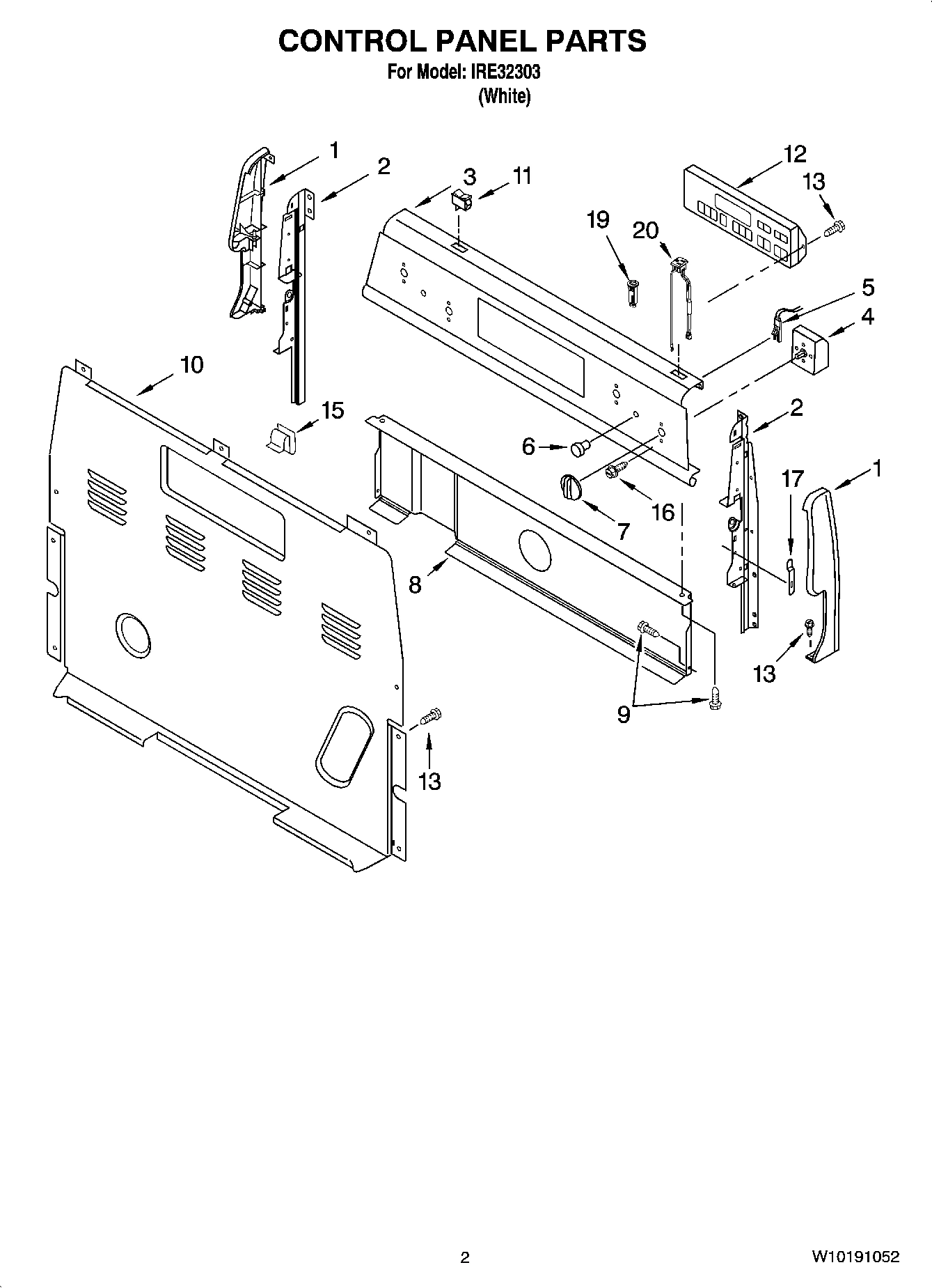 02 - CONTROL PANEL PARTS