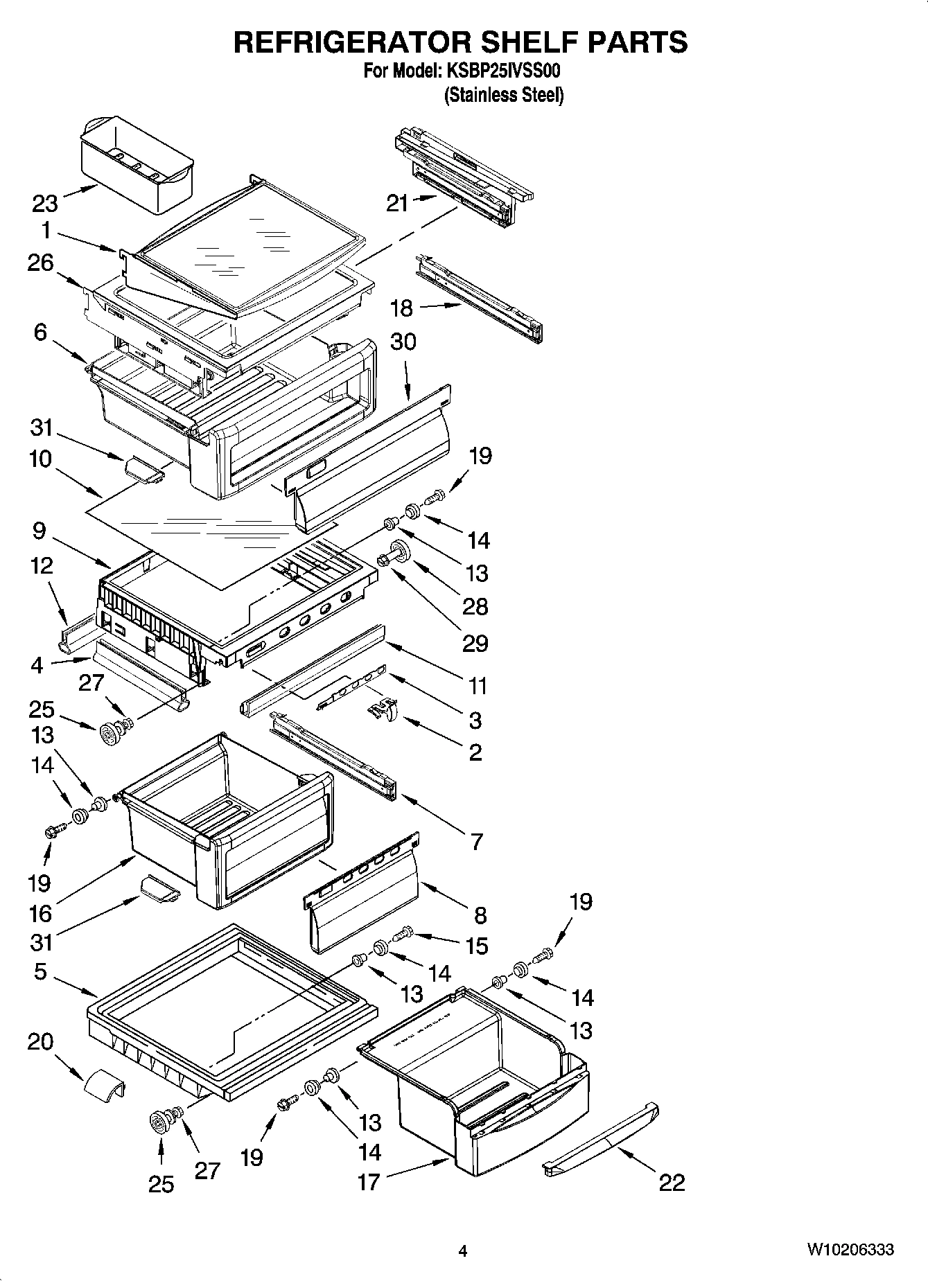 03 - REFRIGERATOR SHELF PARTS