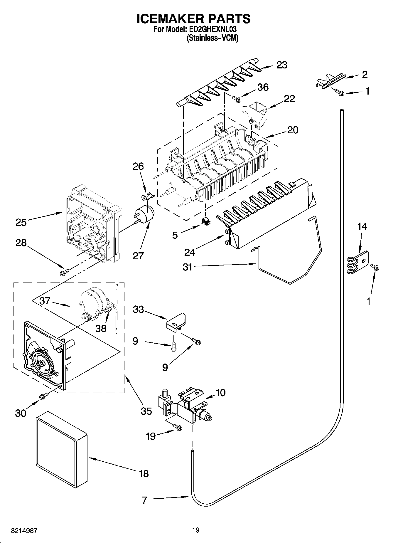 12 - ICEMAKER PARTS, OPTIONAL PARTS (NOT INCLUDED)