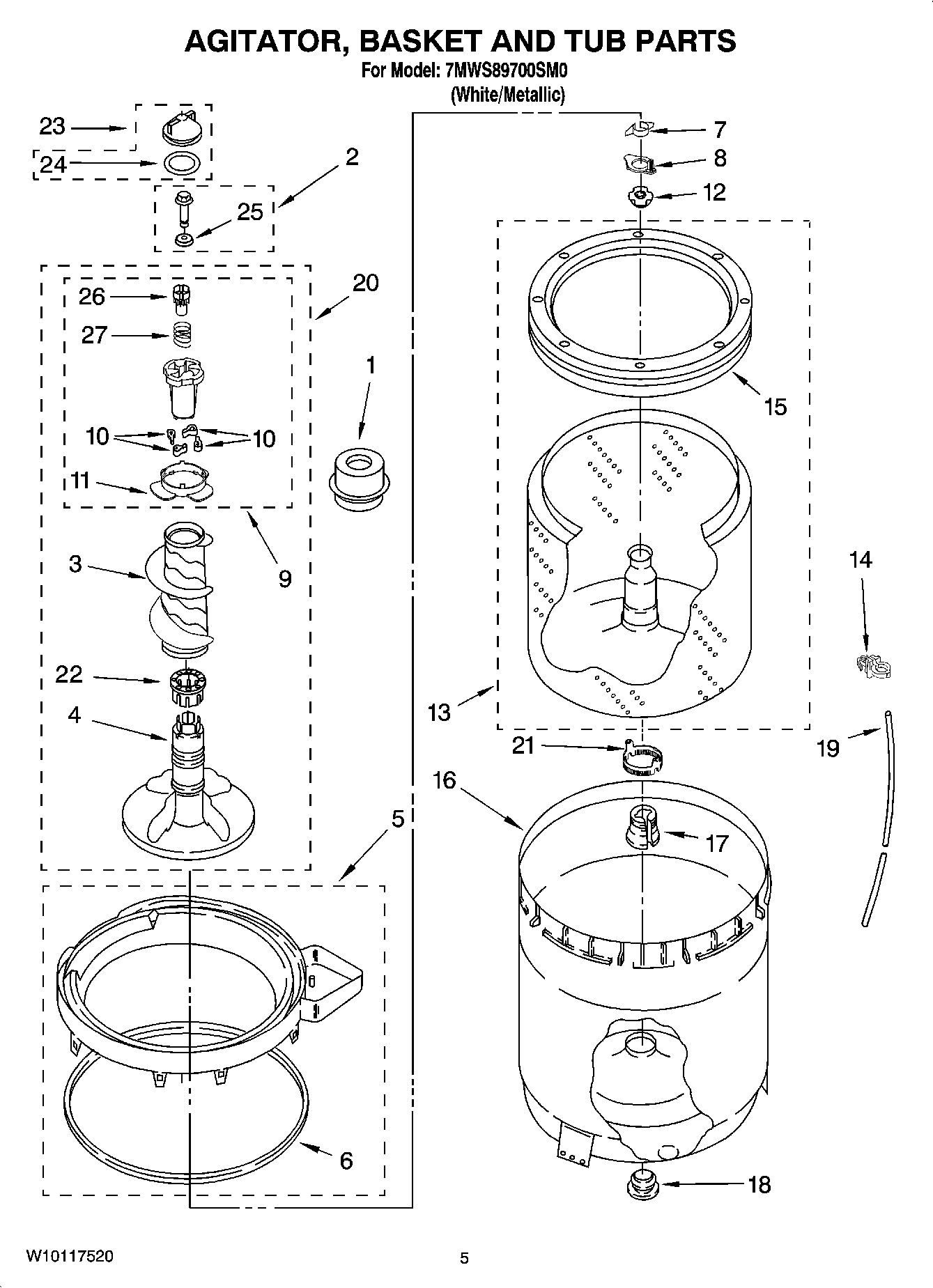03 - AGITATOR, BASKET AND TUB PARTS