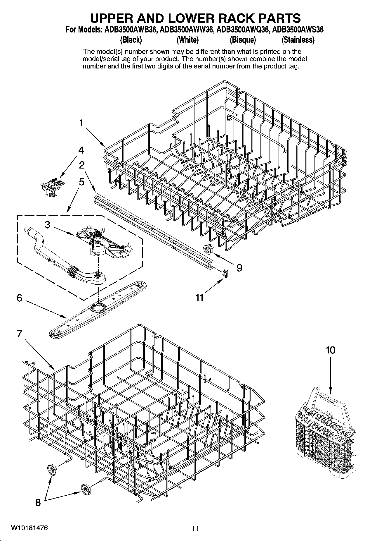 09 - UPPER AND LOWER RACK PARTS