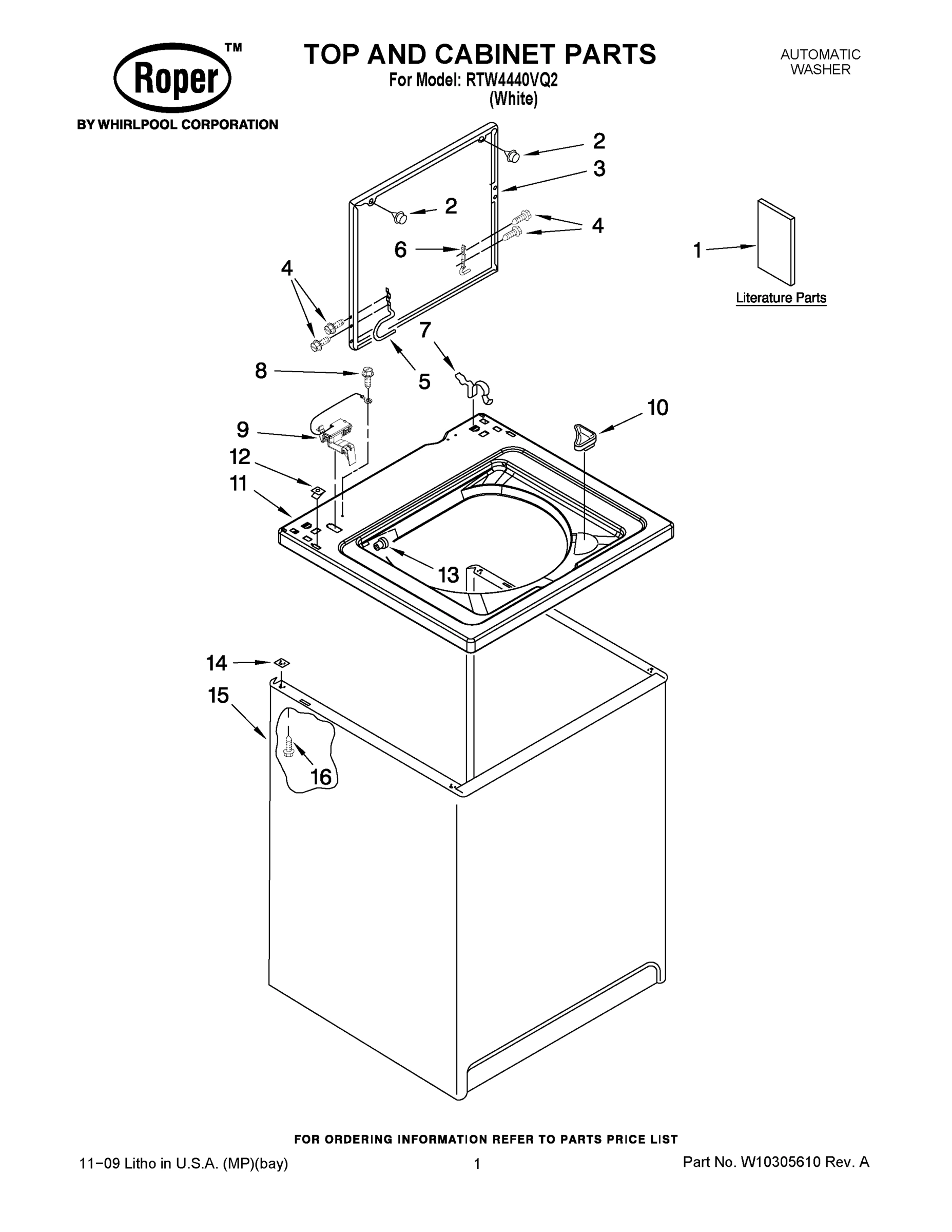 01 - TOP AND CABINET PARTS