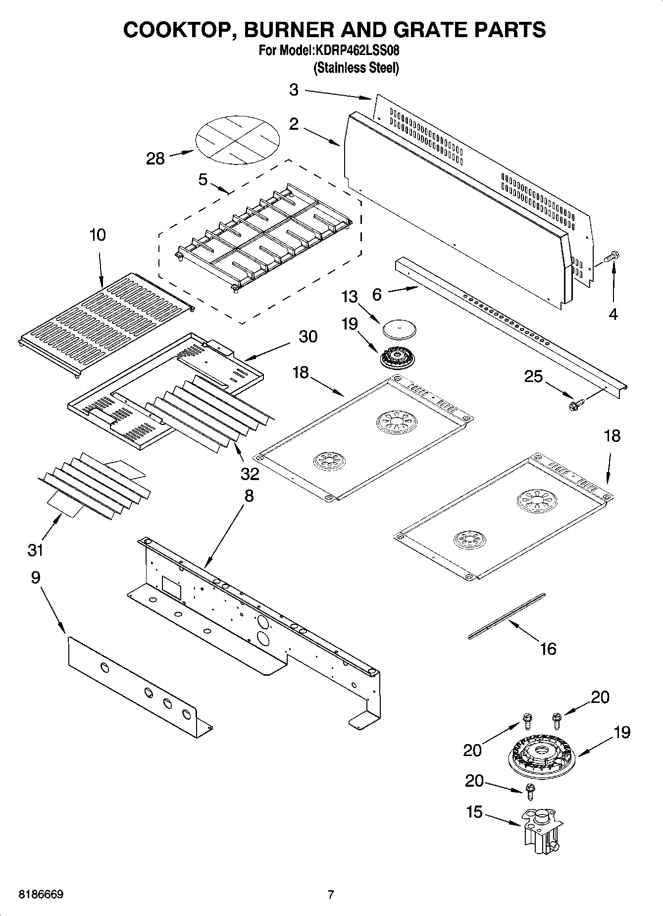 06 - COOKTOP, BURNER AND GRATE PARTS