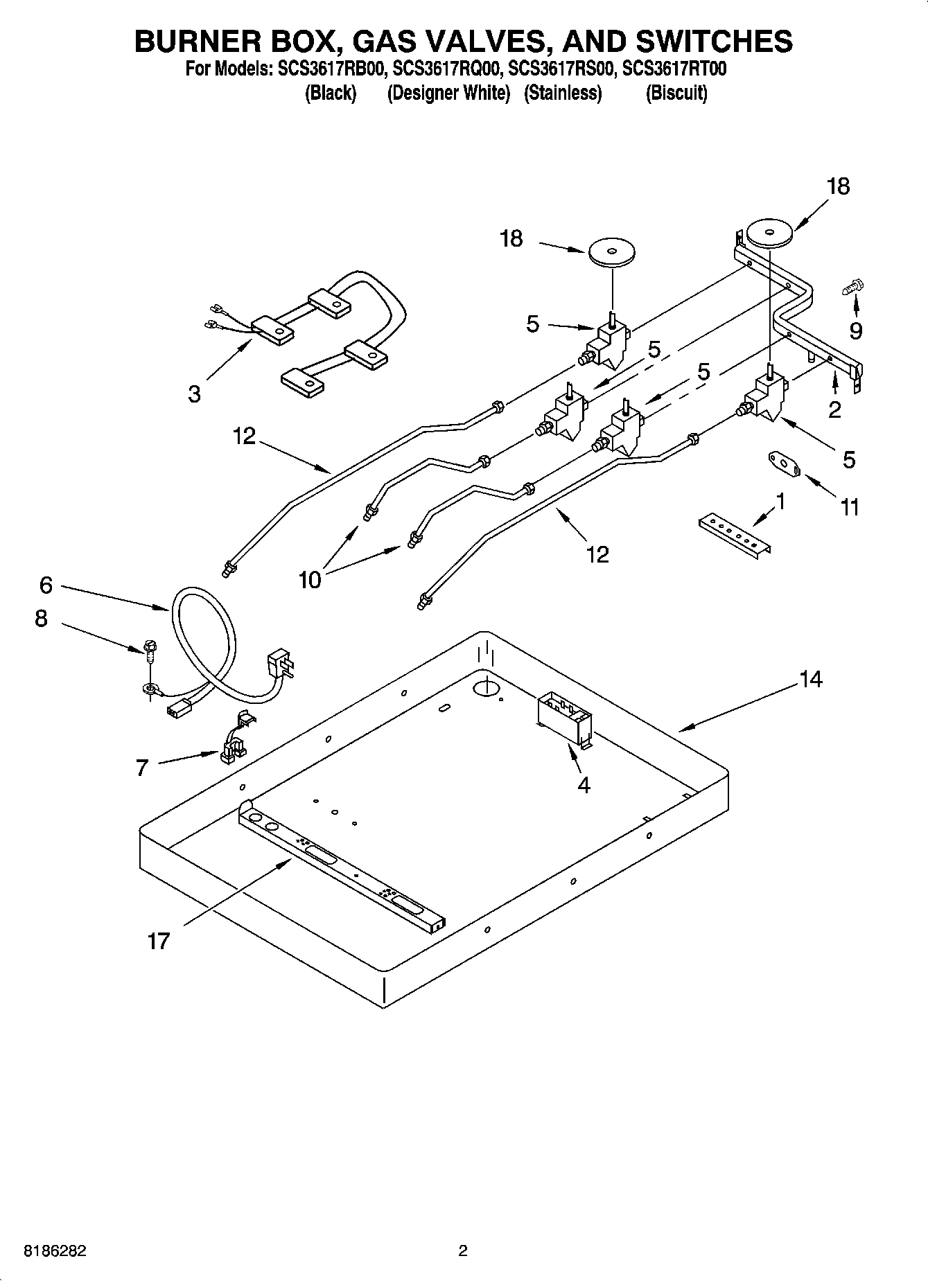 02 - BURNER BOX, GAS VALVES, AND SWITCHES